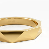Faceted Wedding Band, solid gold ring, view 2 | DiaFifth
