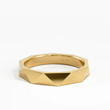 Faceted Wedding Band, solid gold ring, view 8 | DiaFifth