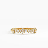 Cluster Wedding Ring, solid gold ring | DiaFifth