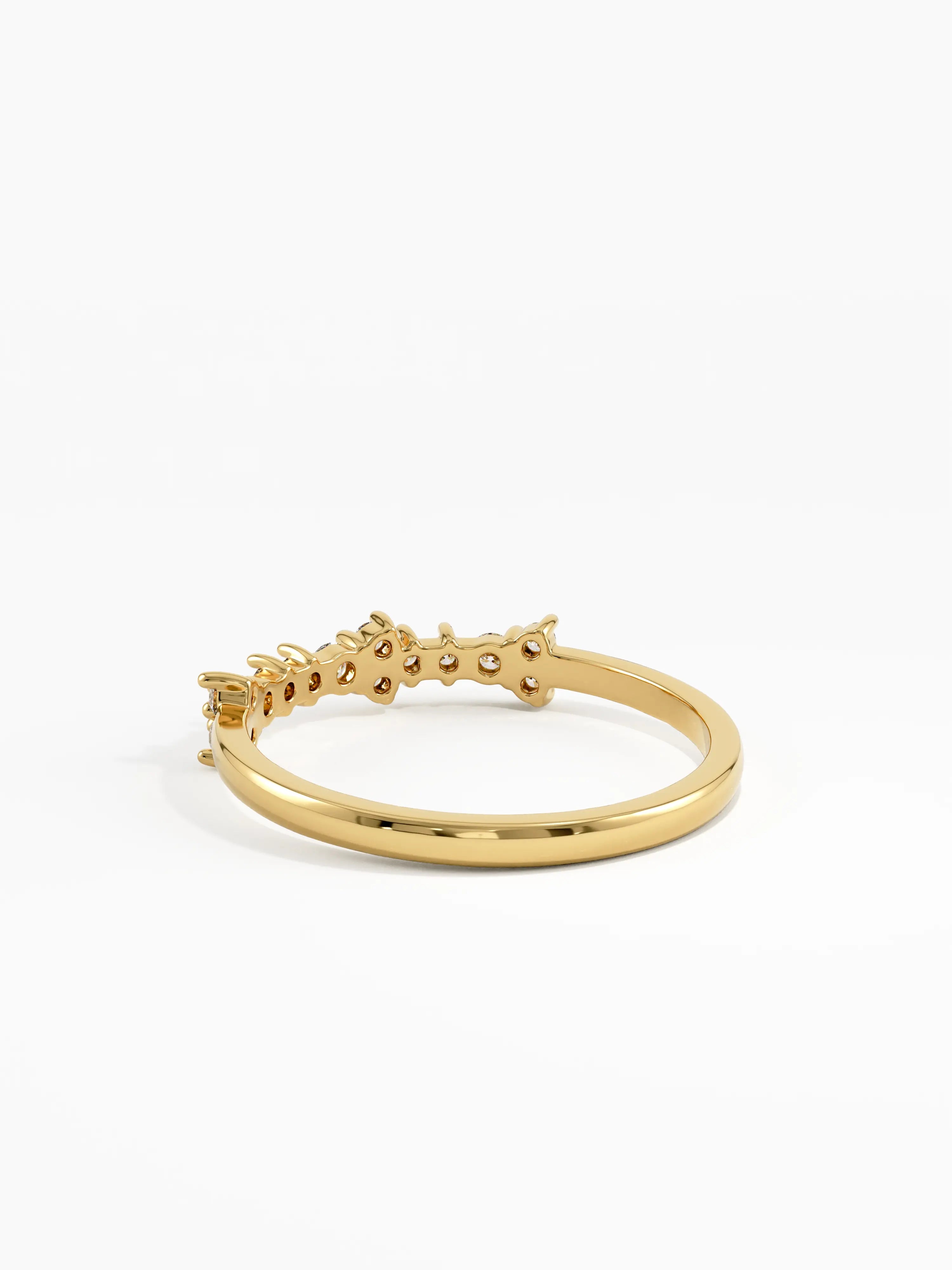 Cluster Wedding Ring, solid gold ring, view 4 | DiaFifth