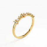 Cluster Wedding Ring, solid gold ring, view 5 | DiaFifth