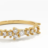Cluster Wedding Ring, solid gold ring, view 2 | DiaFifth