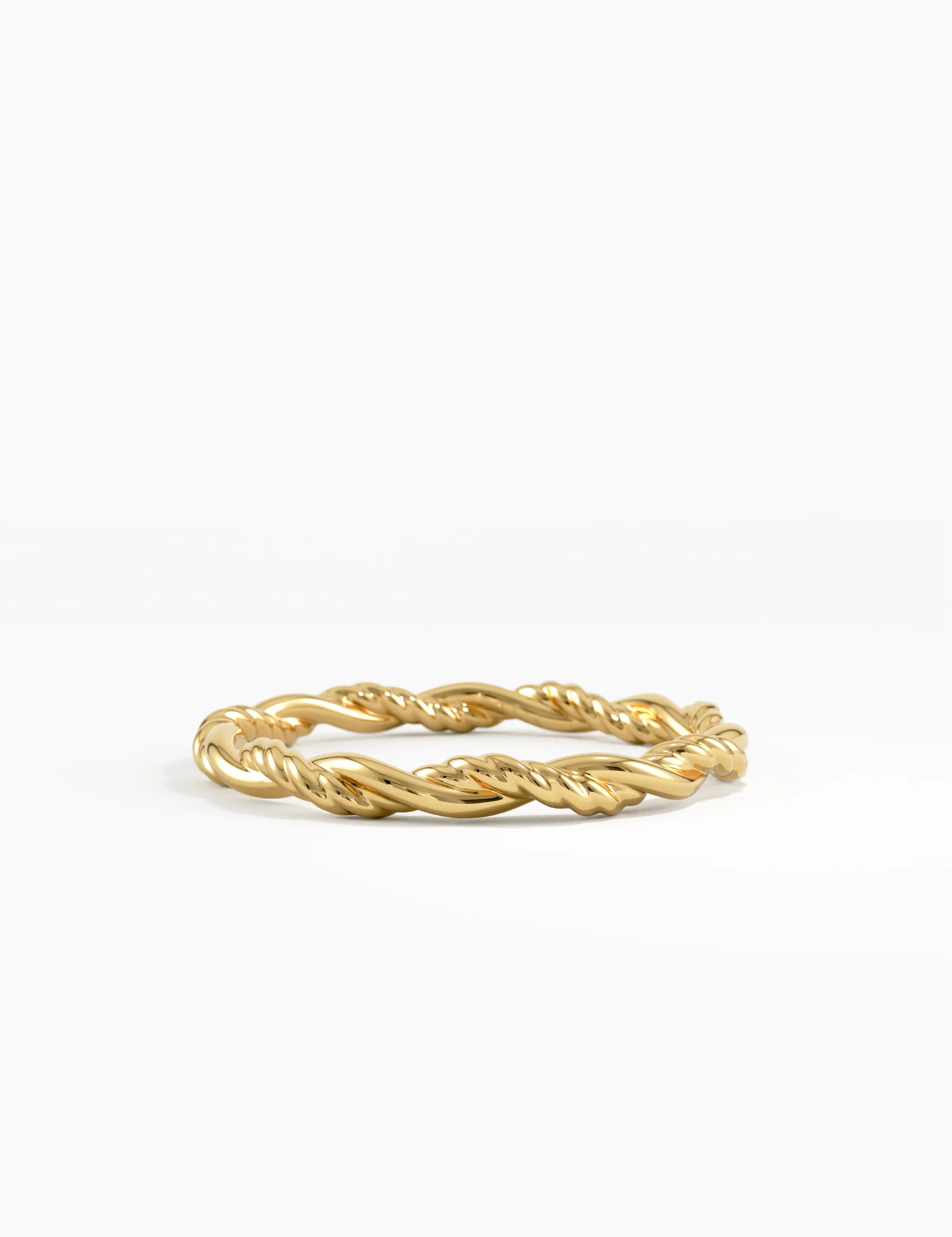 Rope Twist Stacking Ring, solid gold ring | DiaFifth