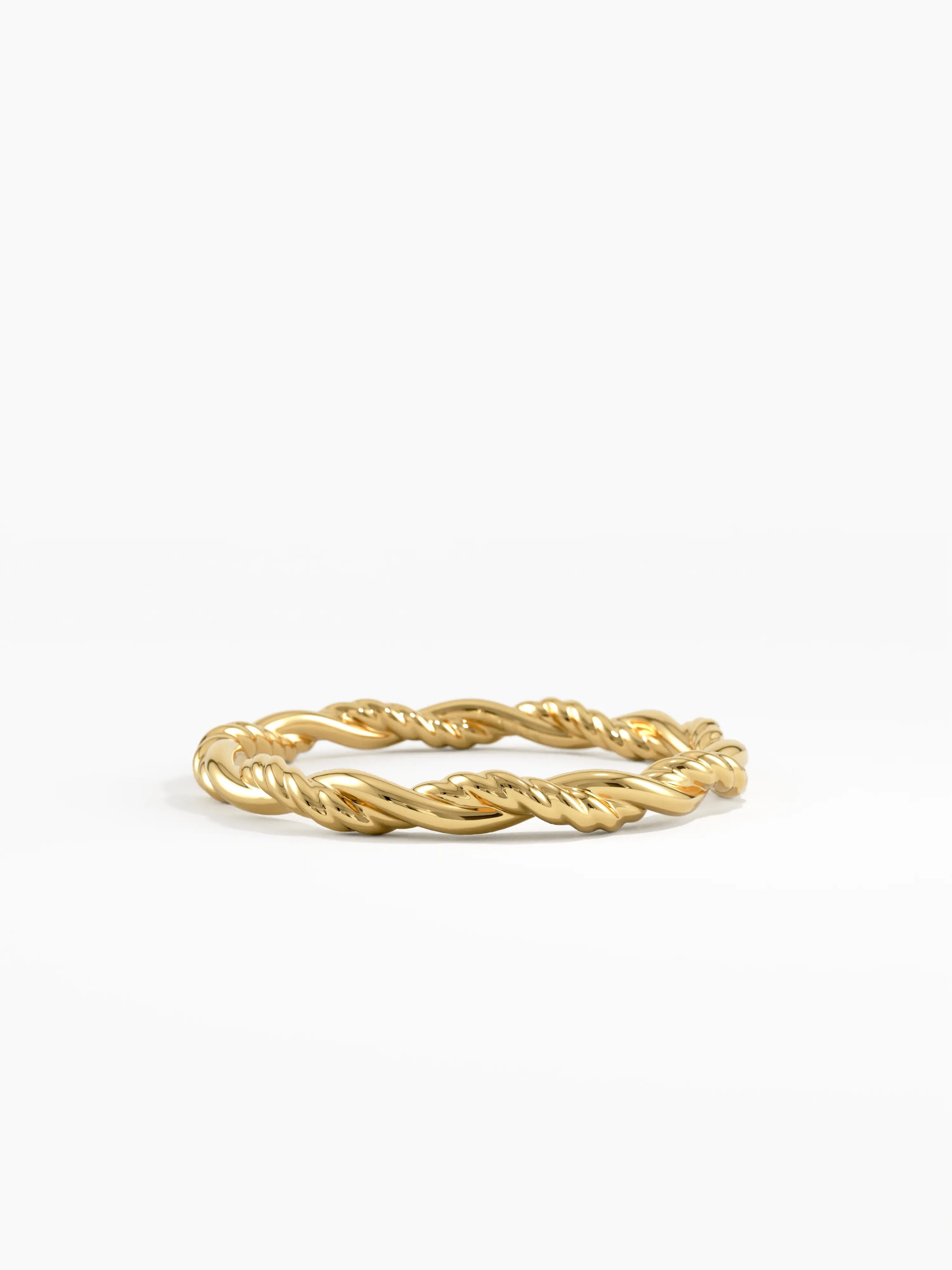 Rope Twist Stacking Ring, solid gold ring | DiaFifth
