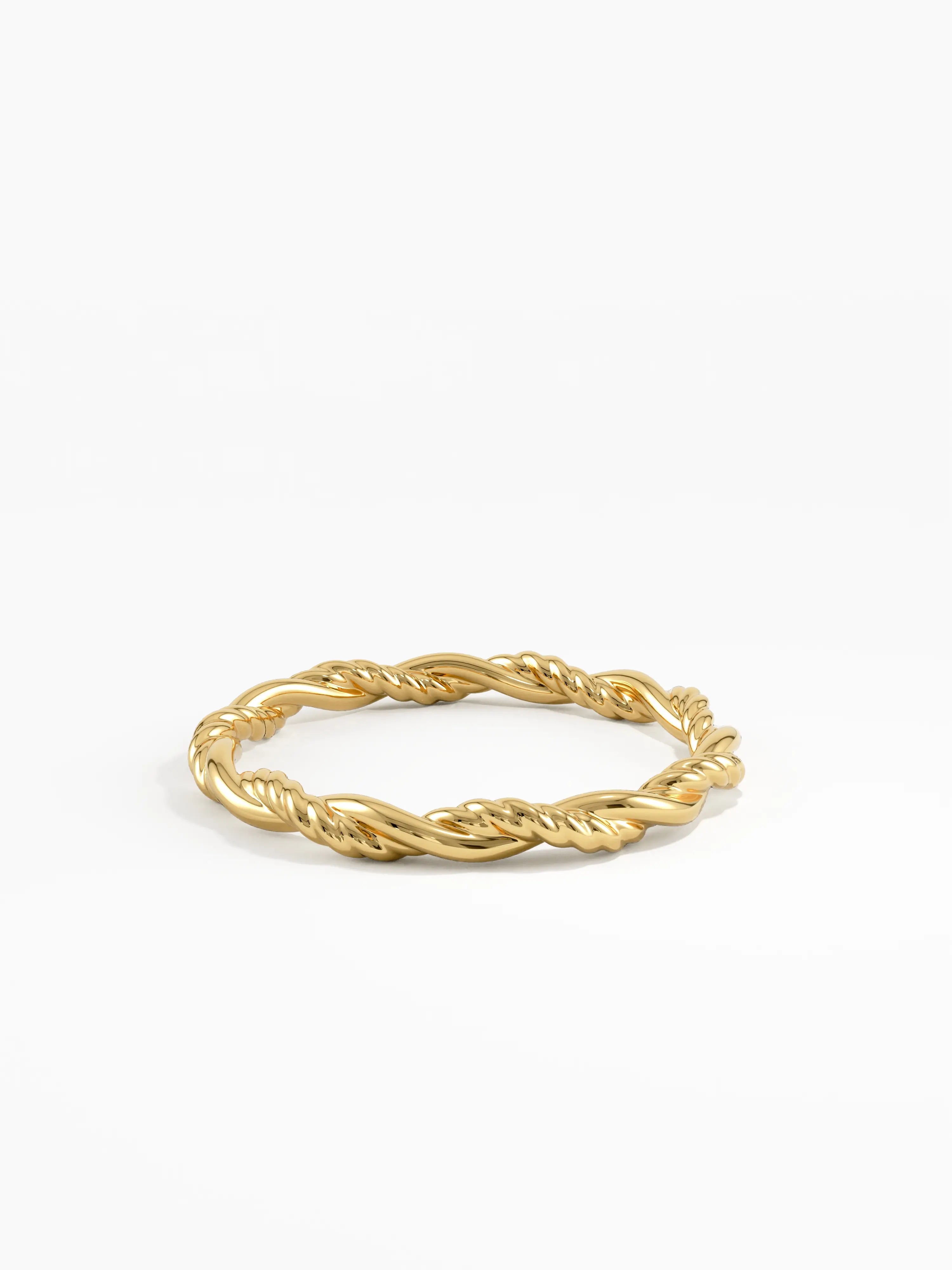 Rope Twist Stacking Ring, solid gold ring, view 8 | DiaFifth