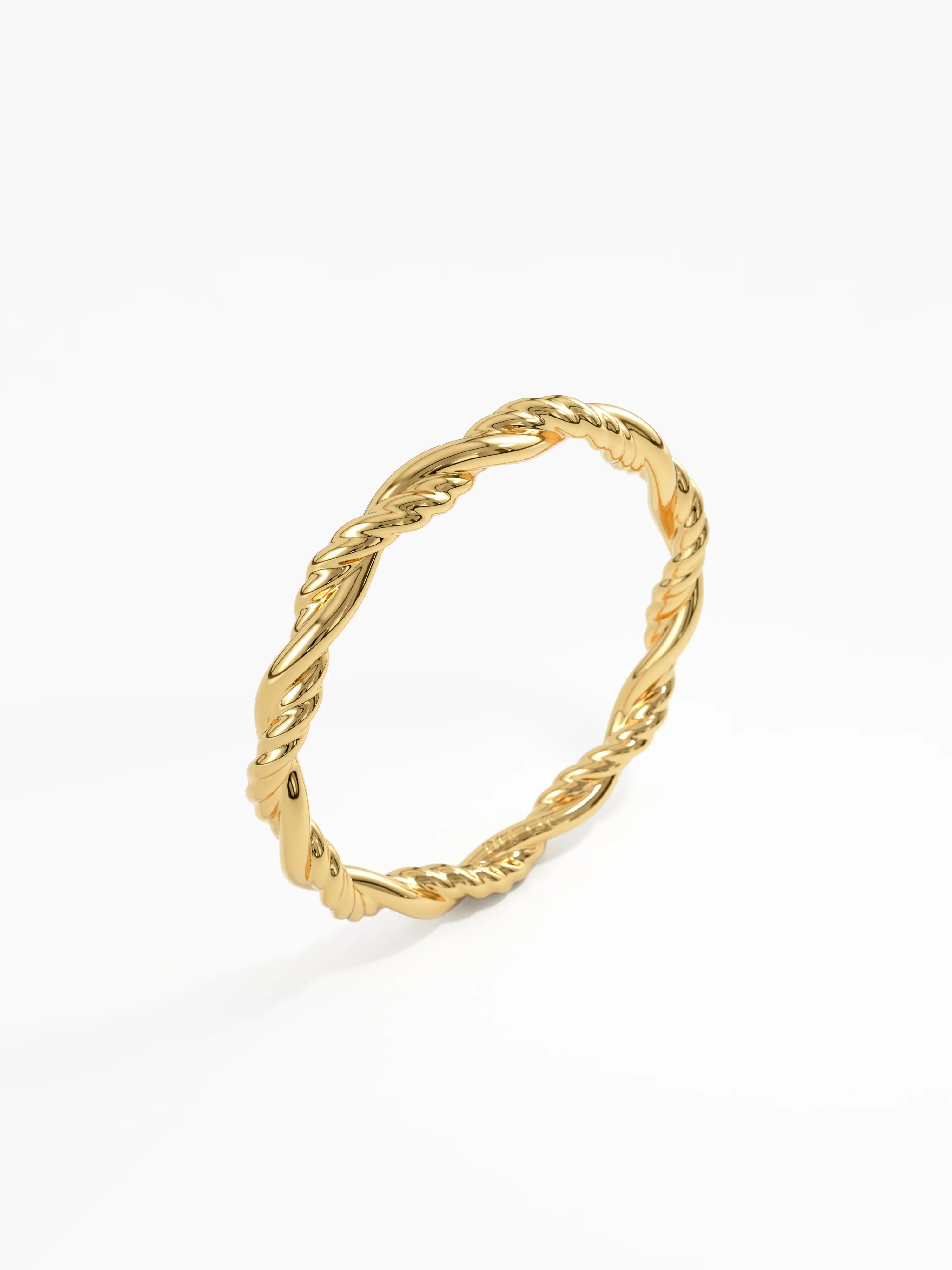 Rope Twist Stacking Ring, solid gold ring, view 5 | DiaFifth