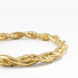 Rope Twist Stacking Ring, solid gold ring, view 2 | DiaFifth