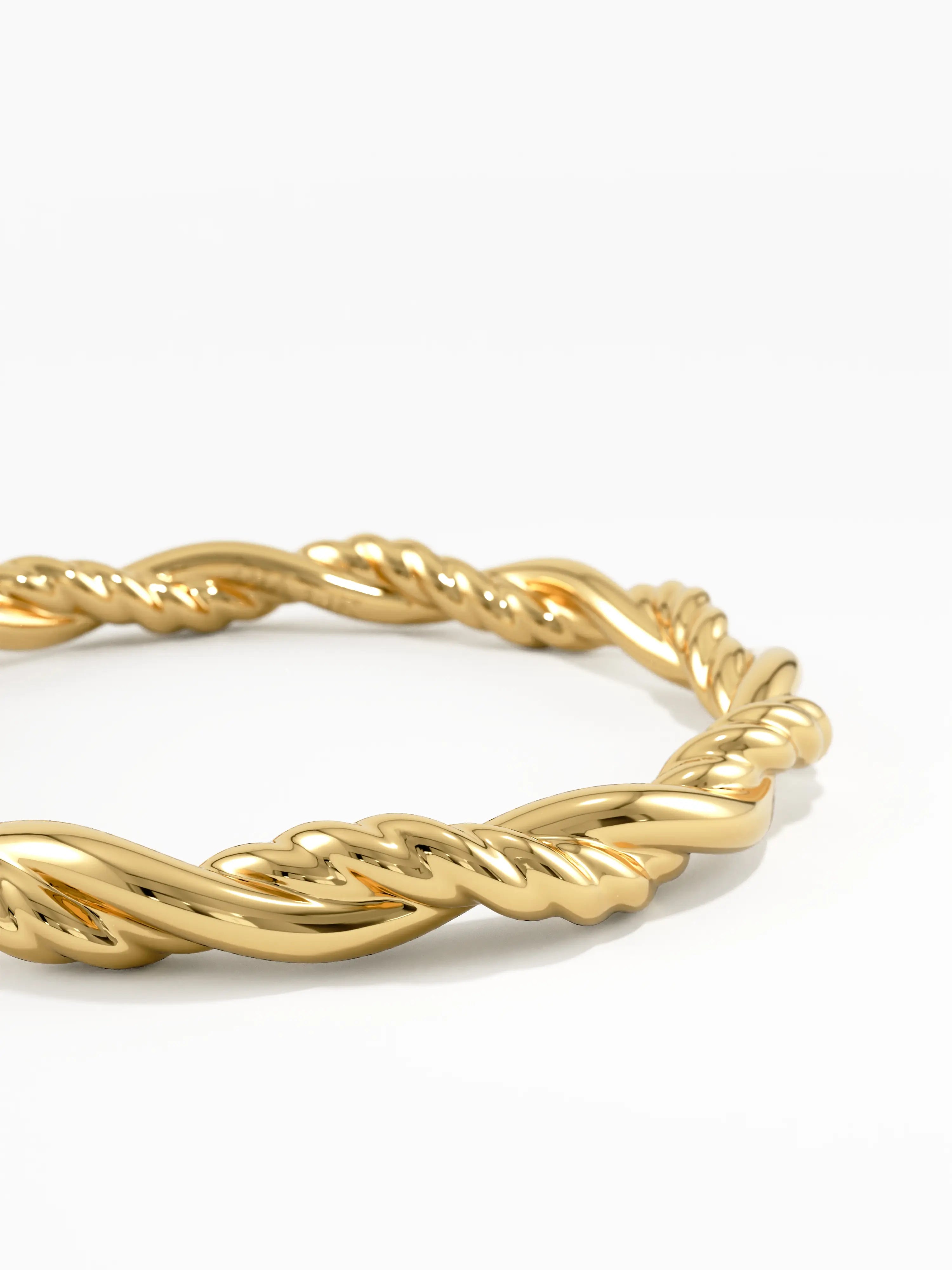 Rope Twist Stacking Ring, solid gold ring, view 2 | DiaFifth