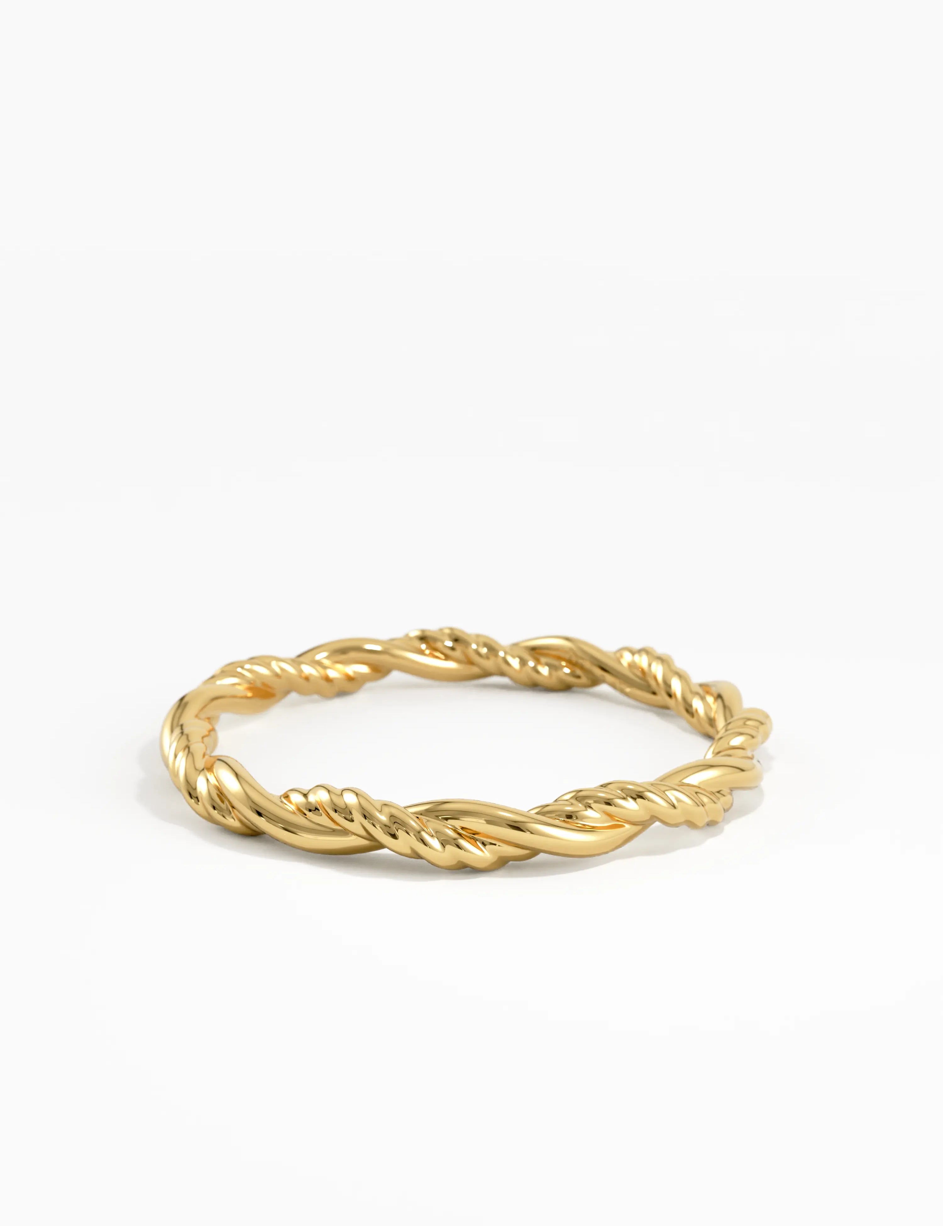 Rope Twist Stacking Ring, solid gold ring, view 4 | DiaFifth