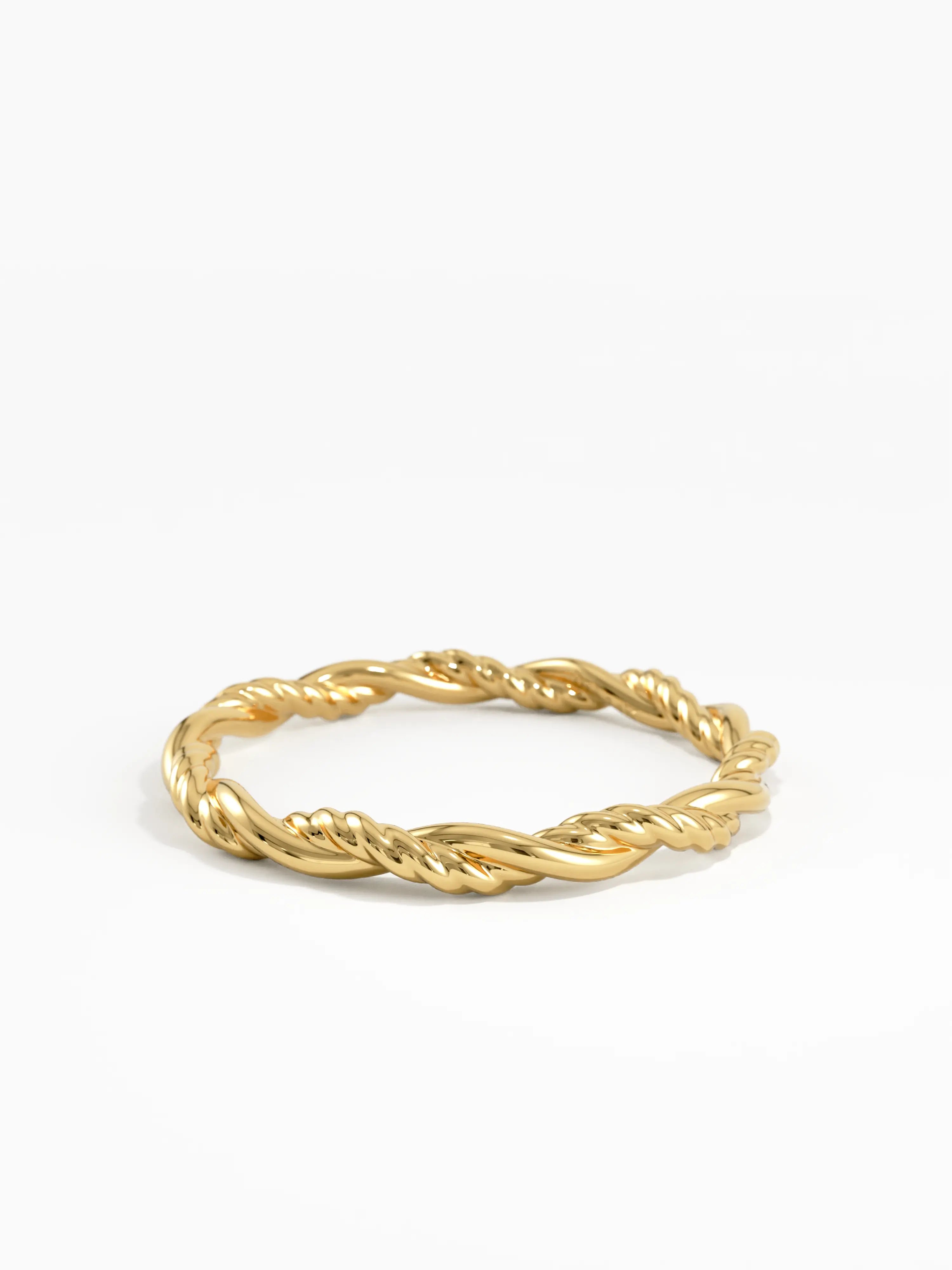 Rope Twist Stacking Ring, solid gold ring, view 4 | DiaFifth