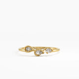 Trio Stacking Ring, solid gold ring | DiaFifth