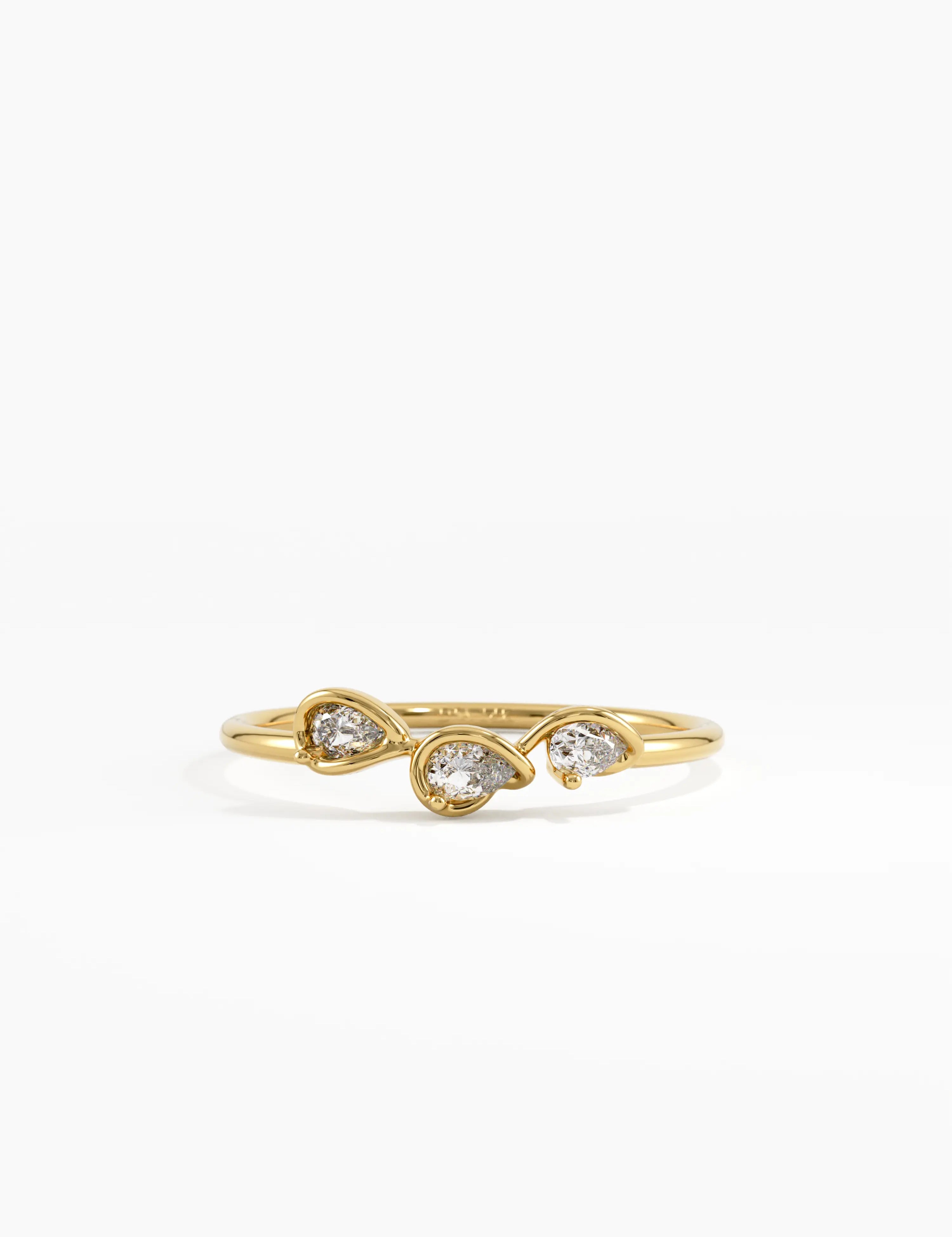 Trio Stacking Ring, solid gold ring | DiaFifth