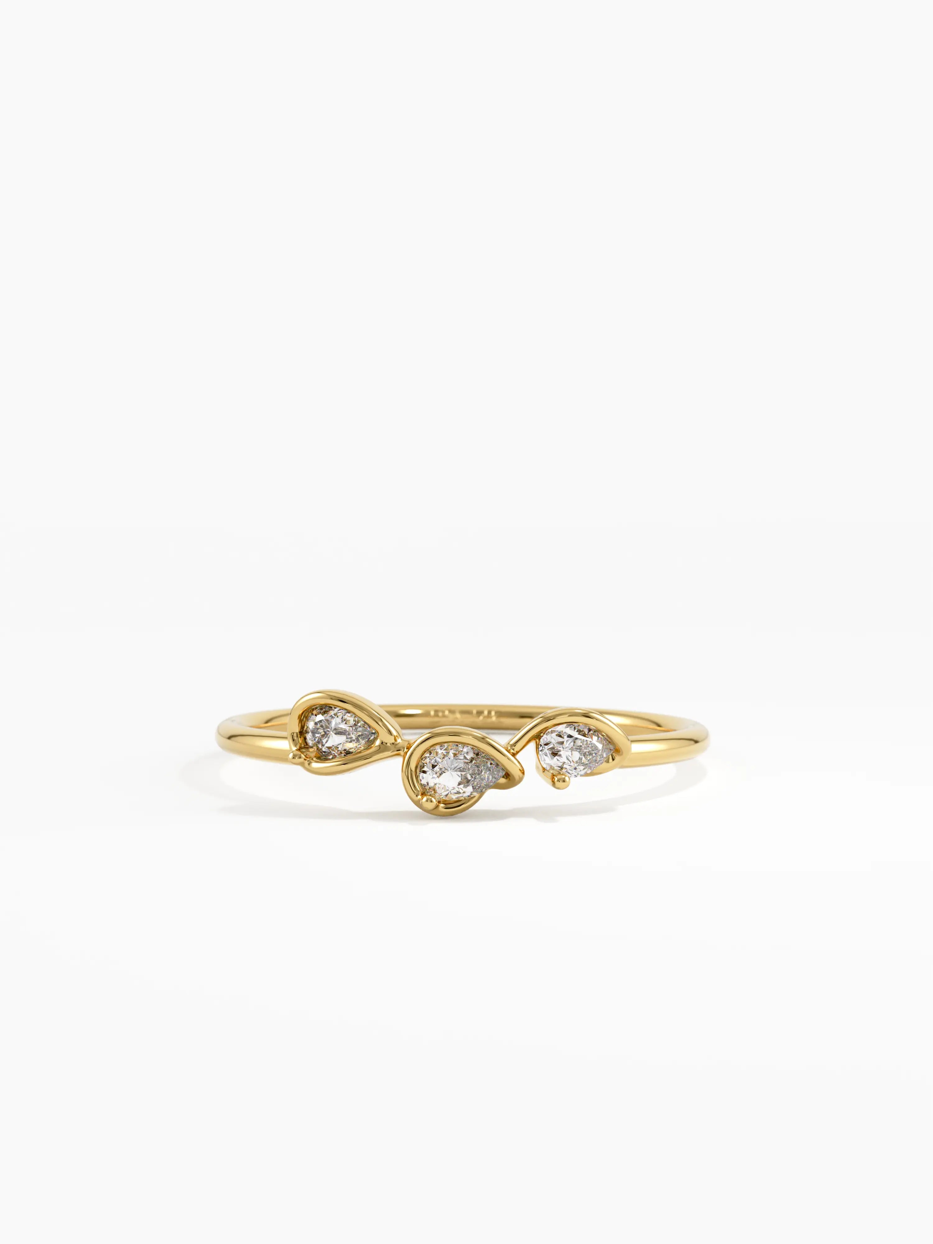 Trio Stacking Ring, solid gold ring | DiaFifth