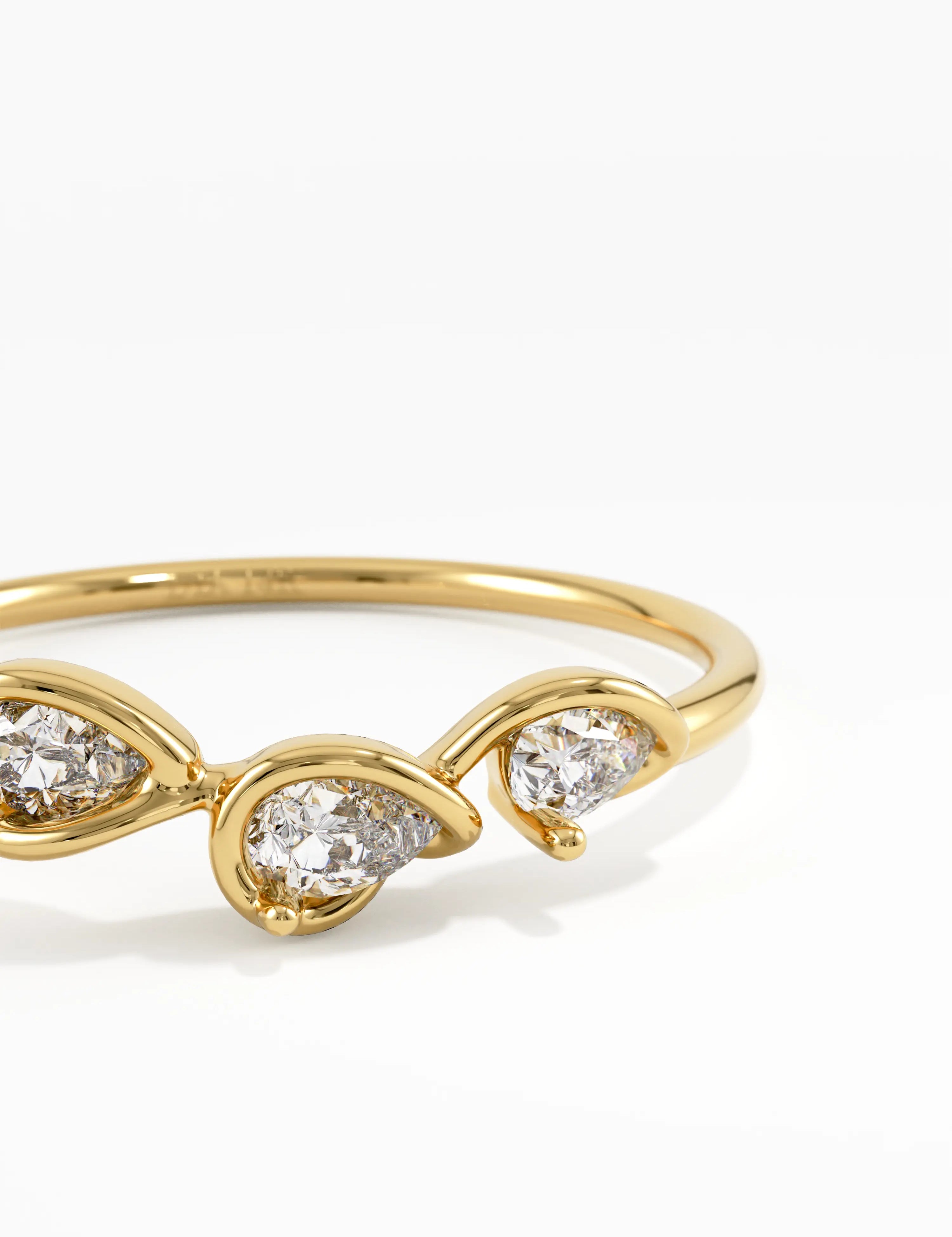 Trio Stacking Ring, solid gold ring, view 2 | DiaFifth
