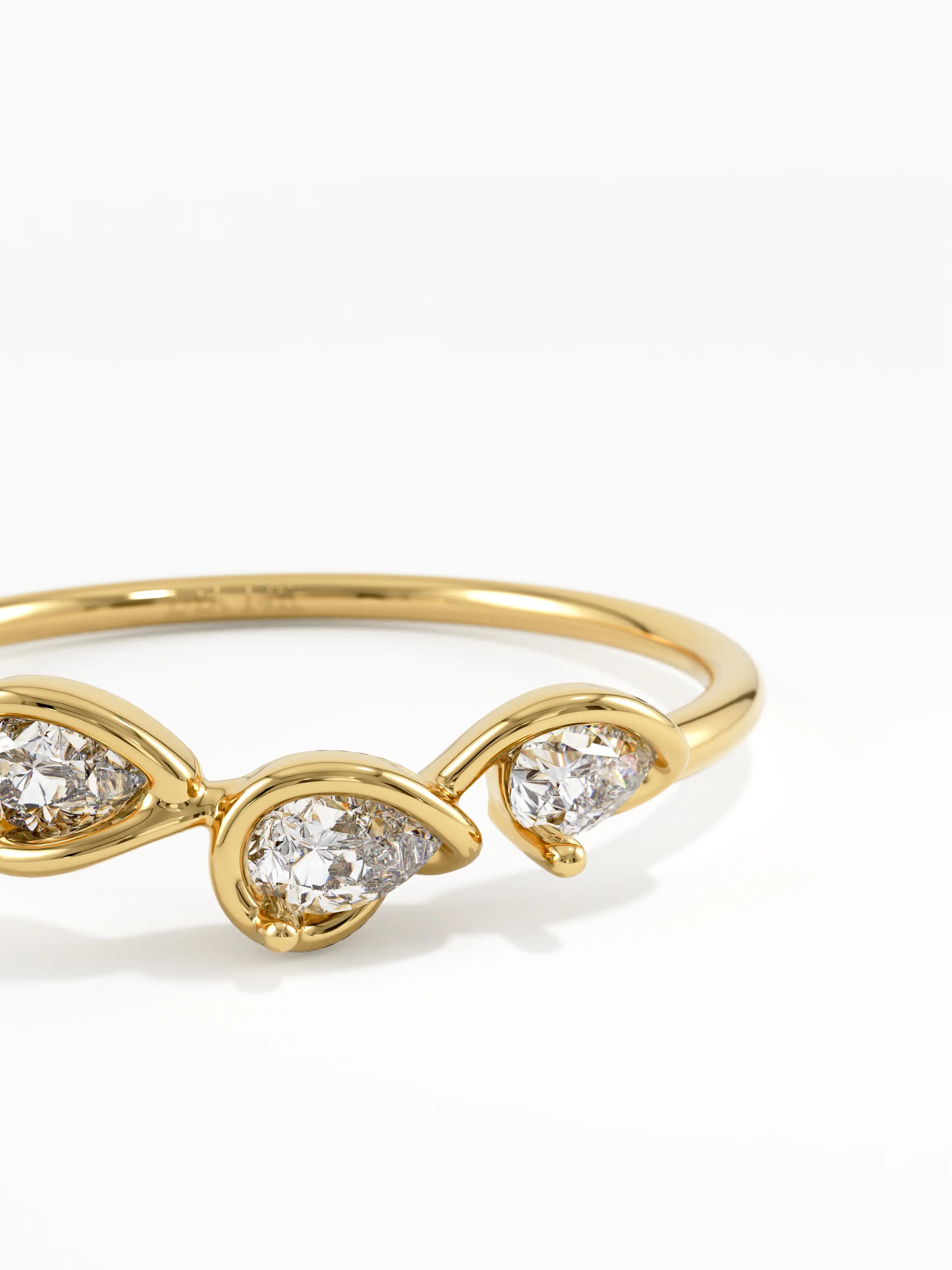 Trio Stacking Ring, solid gold ring, view 2 | DiaFifth