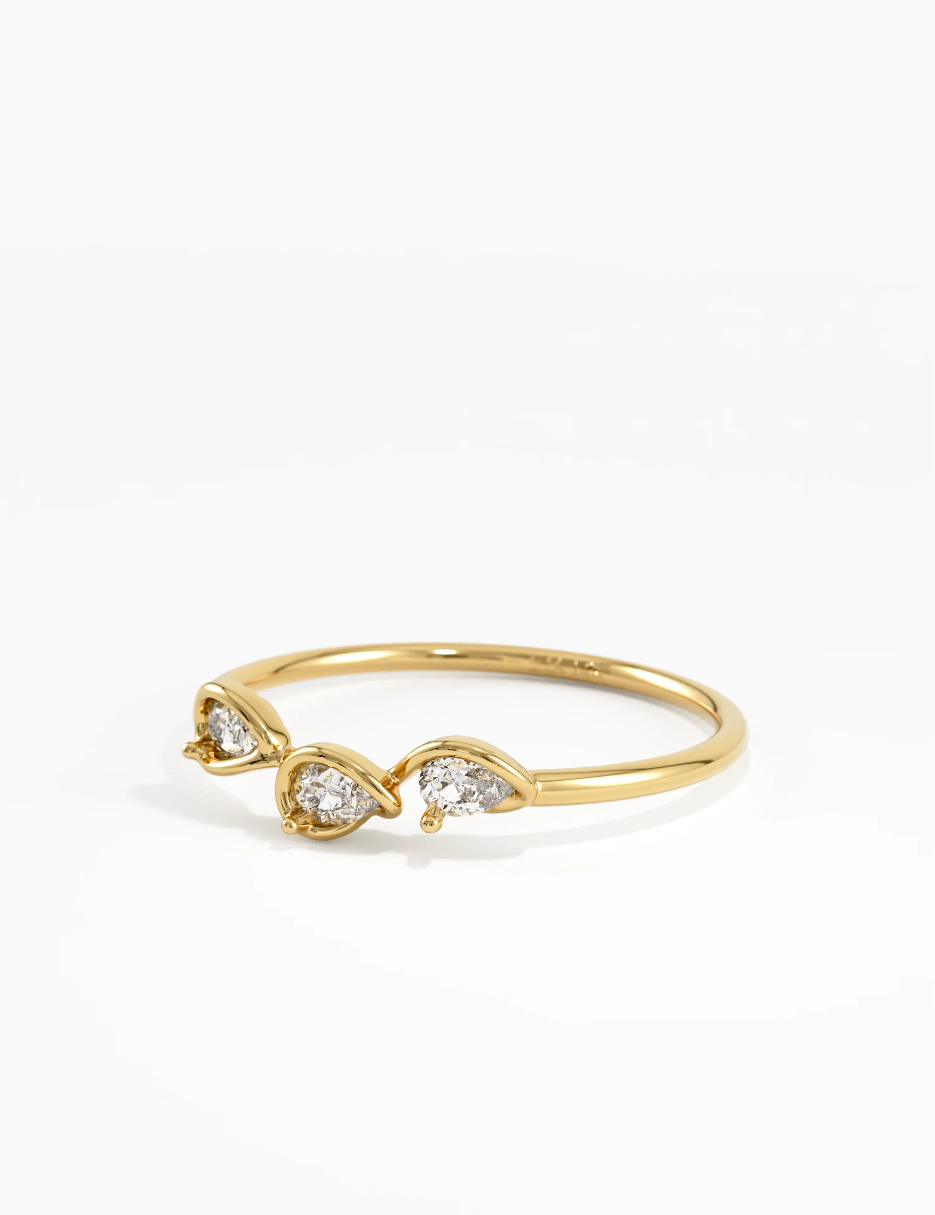 Trio Stacking Ring, solid gold ring, view 8 | DiaFifth
