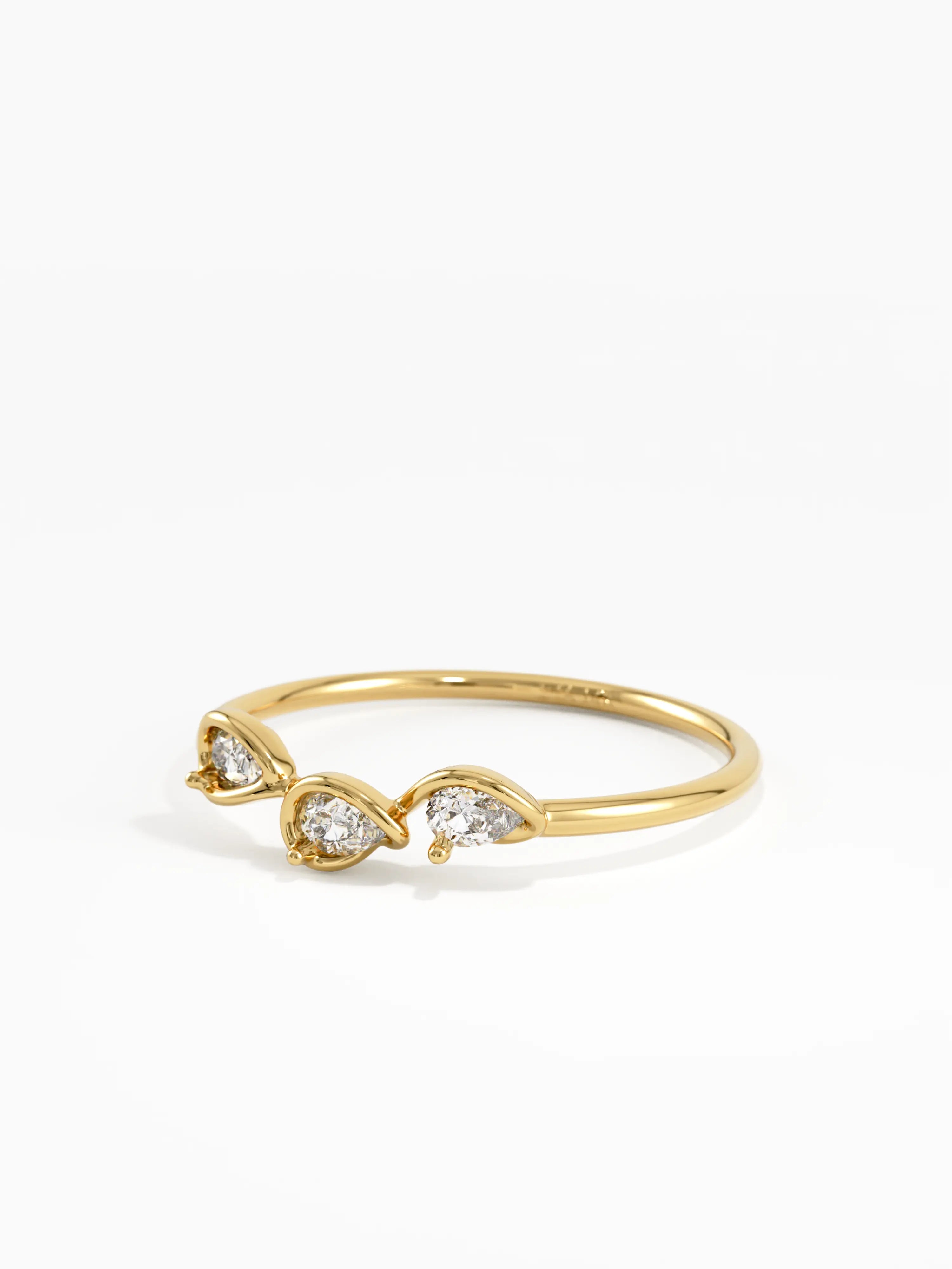 Trio Stacking Ring, solid gold ring, view 8 | DiaFifth