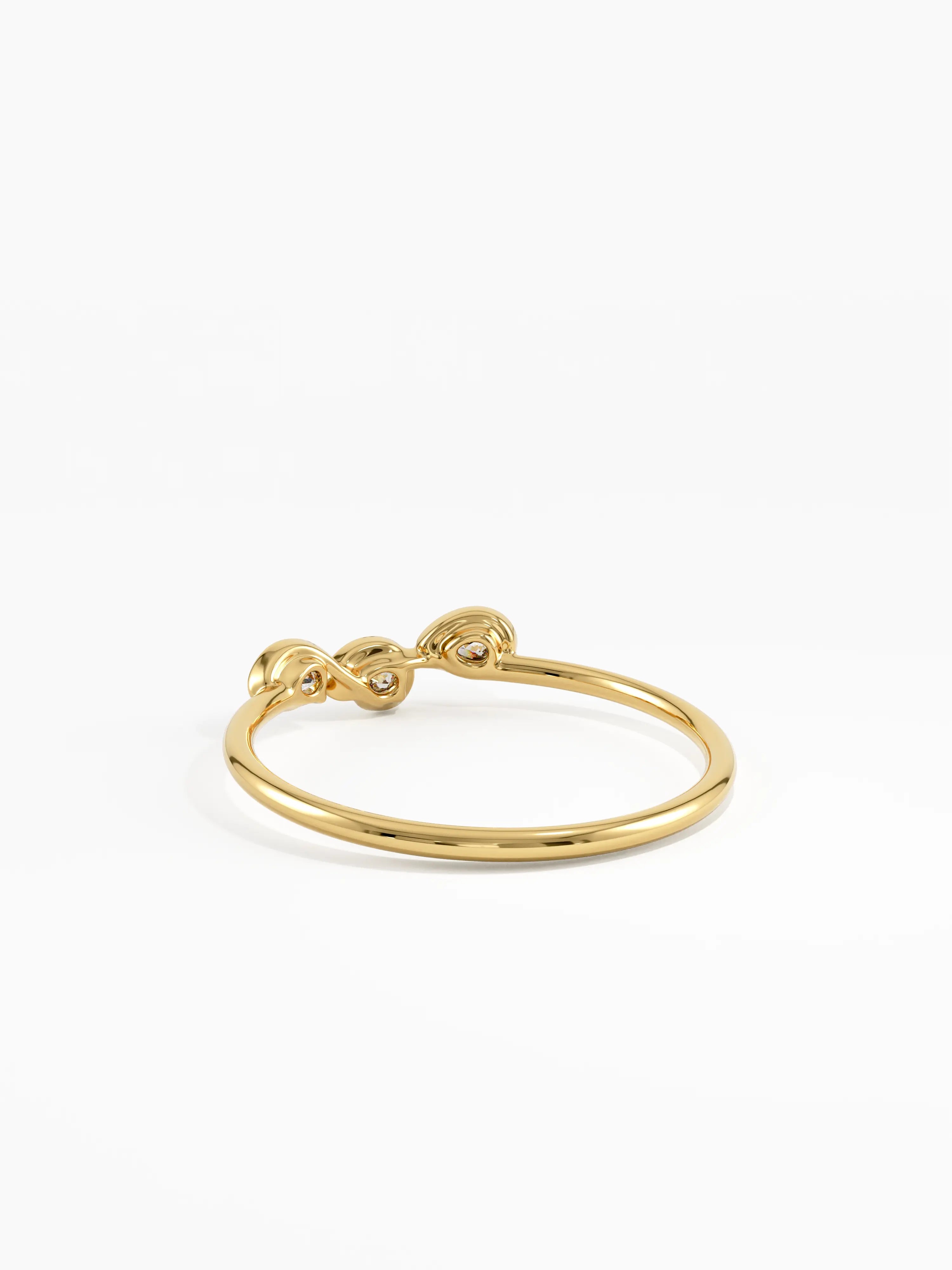 Trio Stacking Ring, solid gold ring, view 4 | DiaFifth