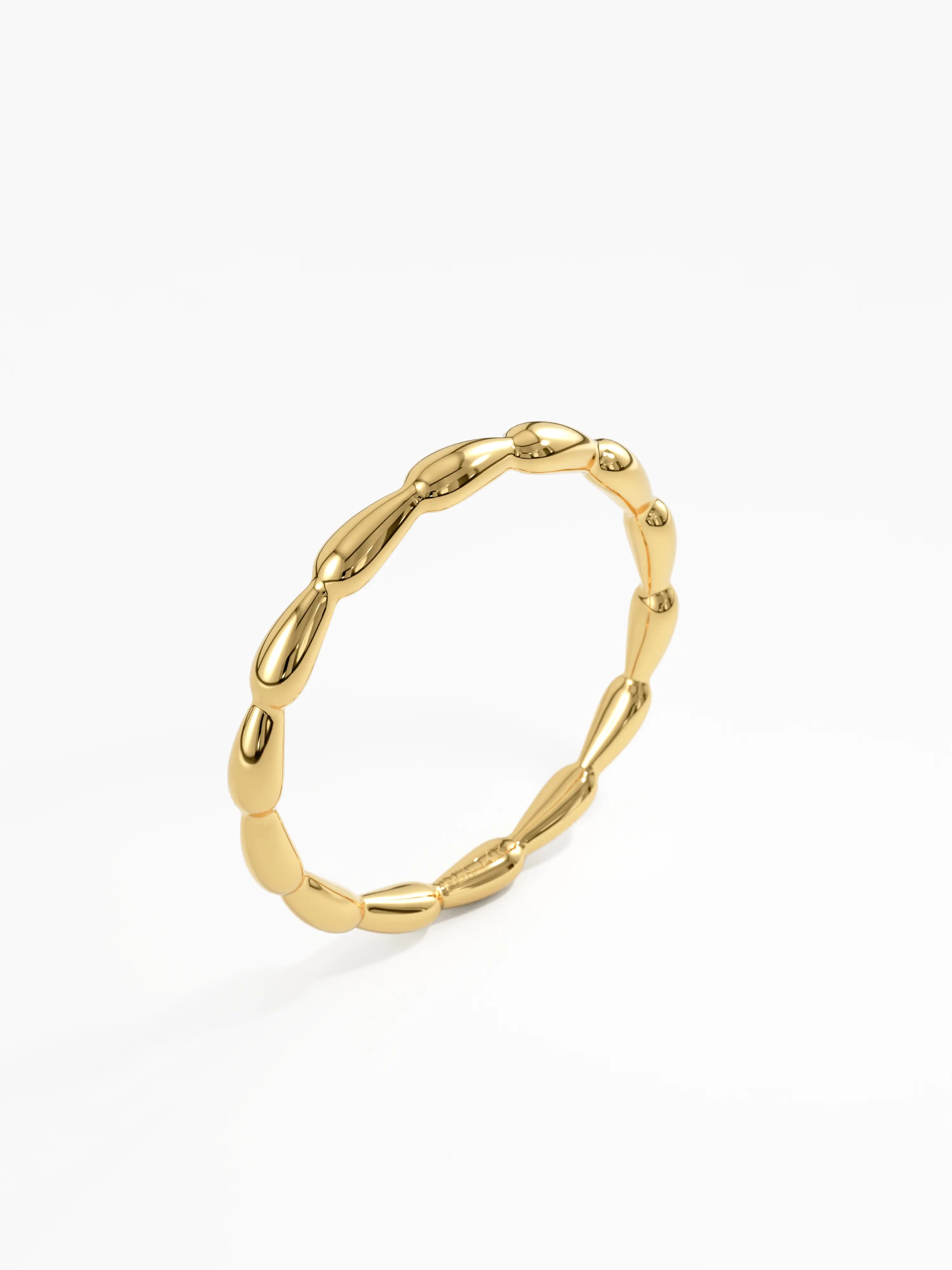 Teardrop Stacking Ring, solid gold ring, view 5 | DiaFifth