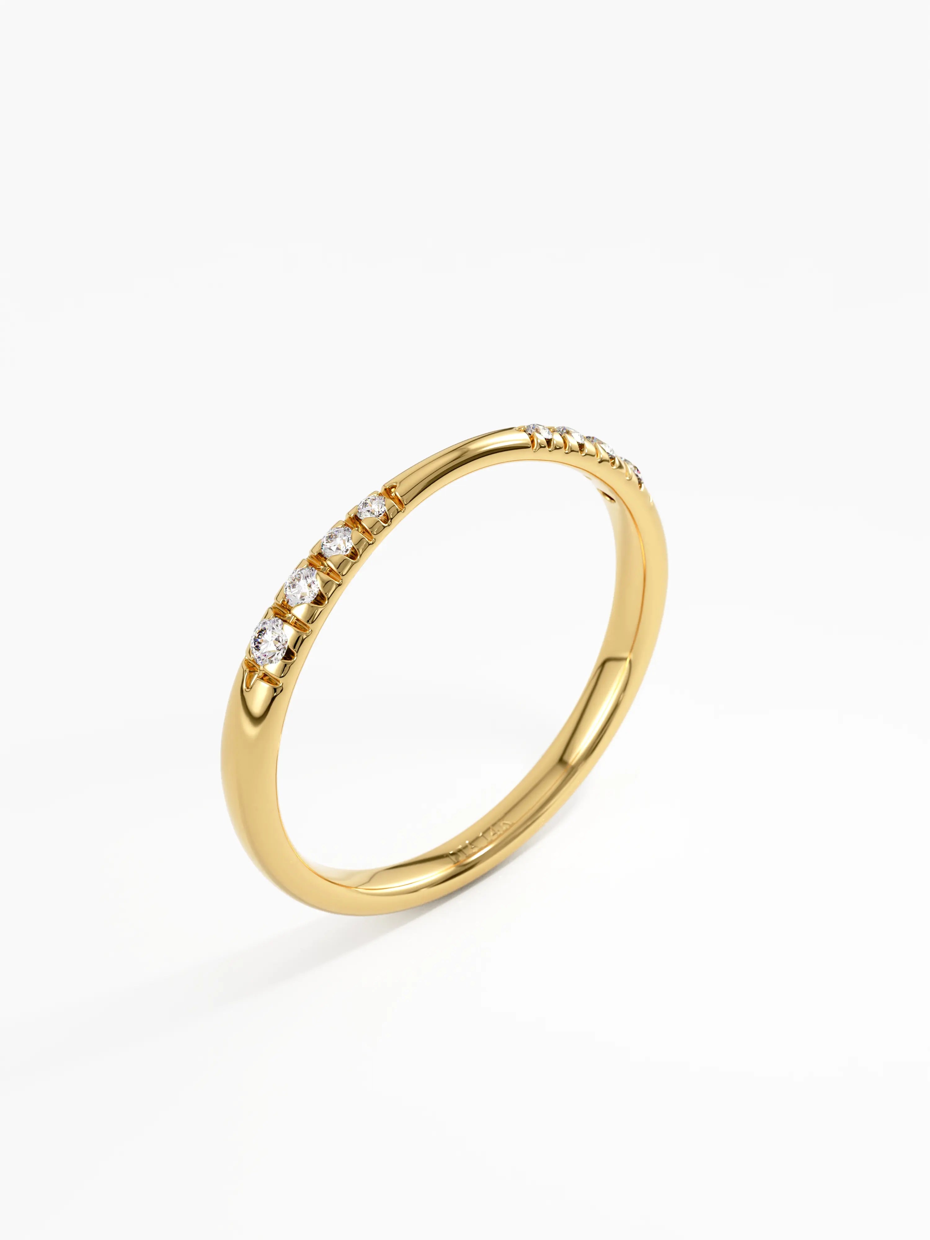 Pinched Wedding Ring, solid gold ring, view 5 | DiaFifth