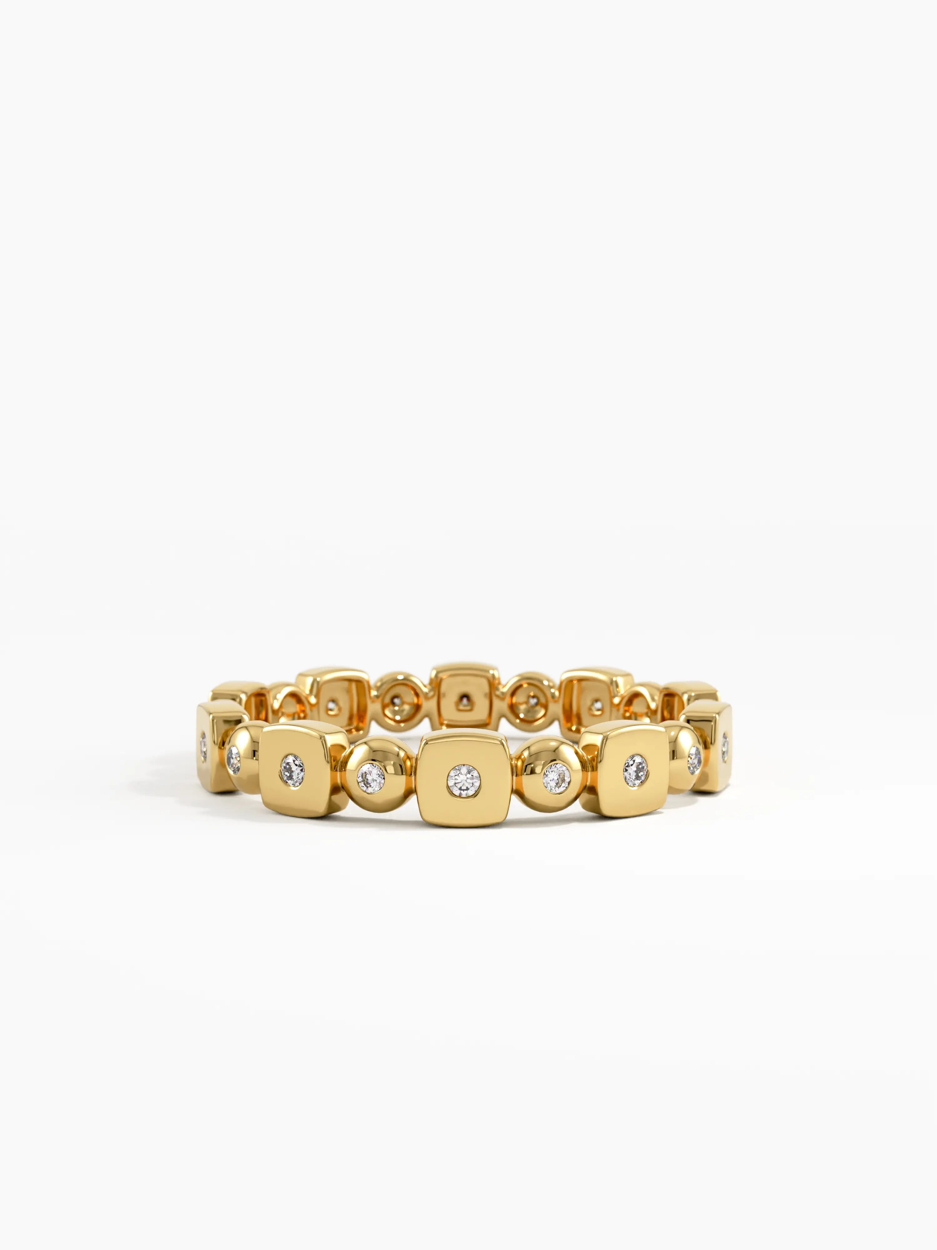 Mixed Shapes Wedding Ring, solid gold ring | DiaFifth