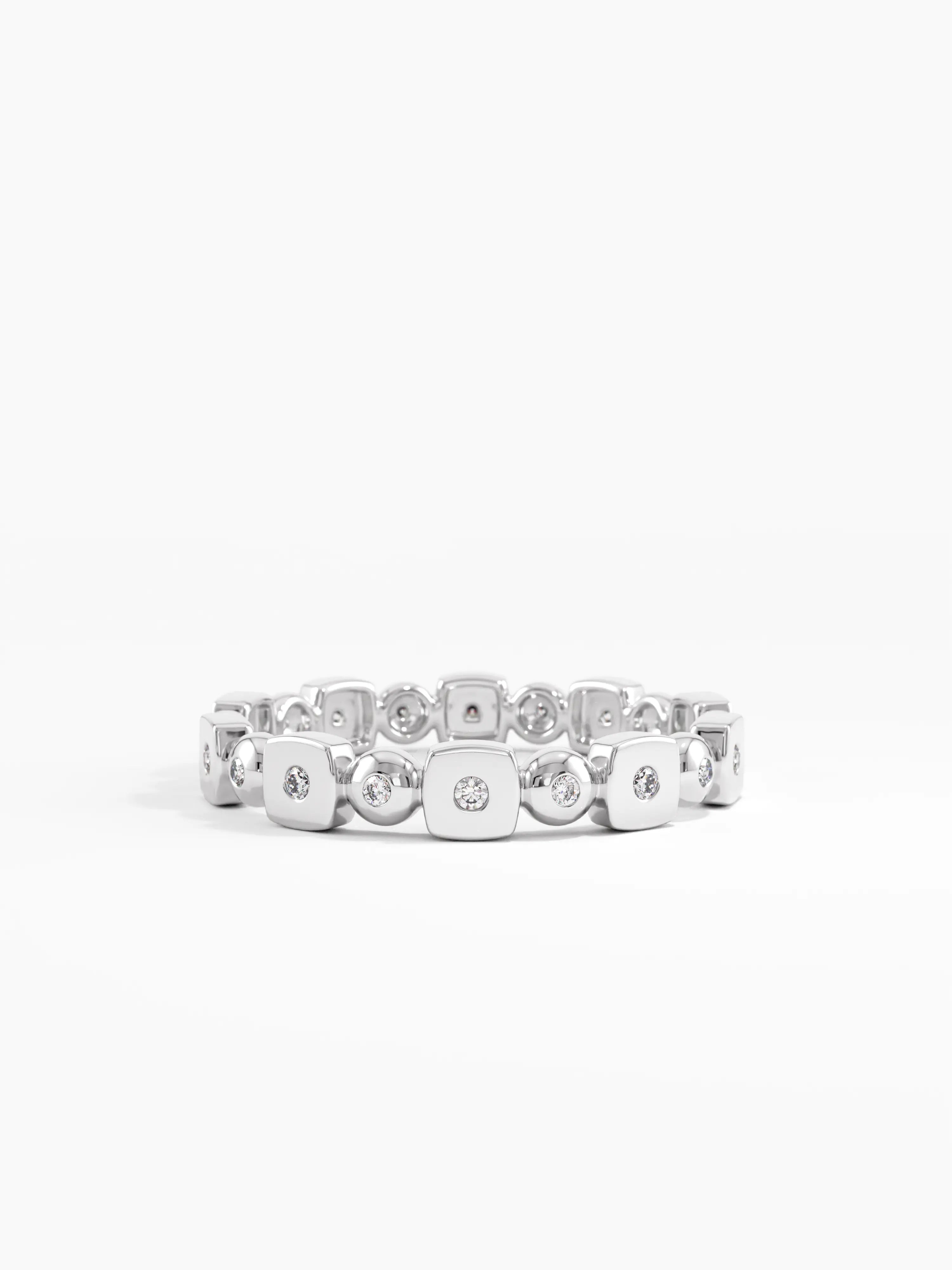 Mixed Shapes Wedding Ring, solid gold ring, view 2 | DiaFifth