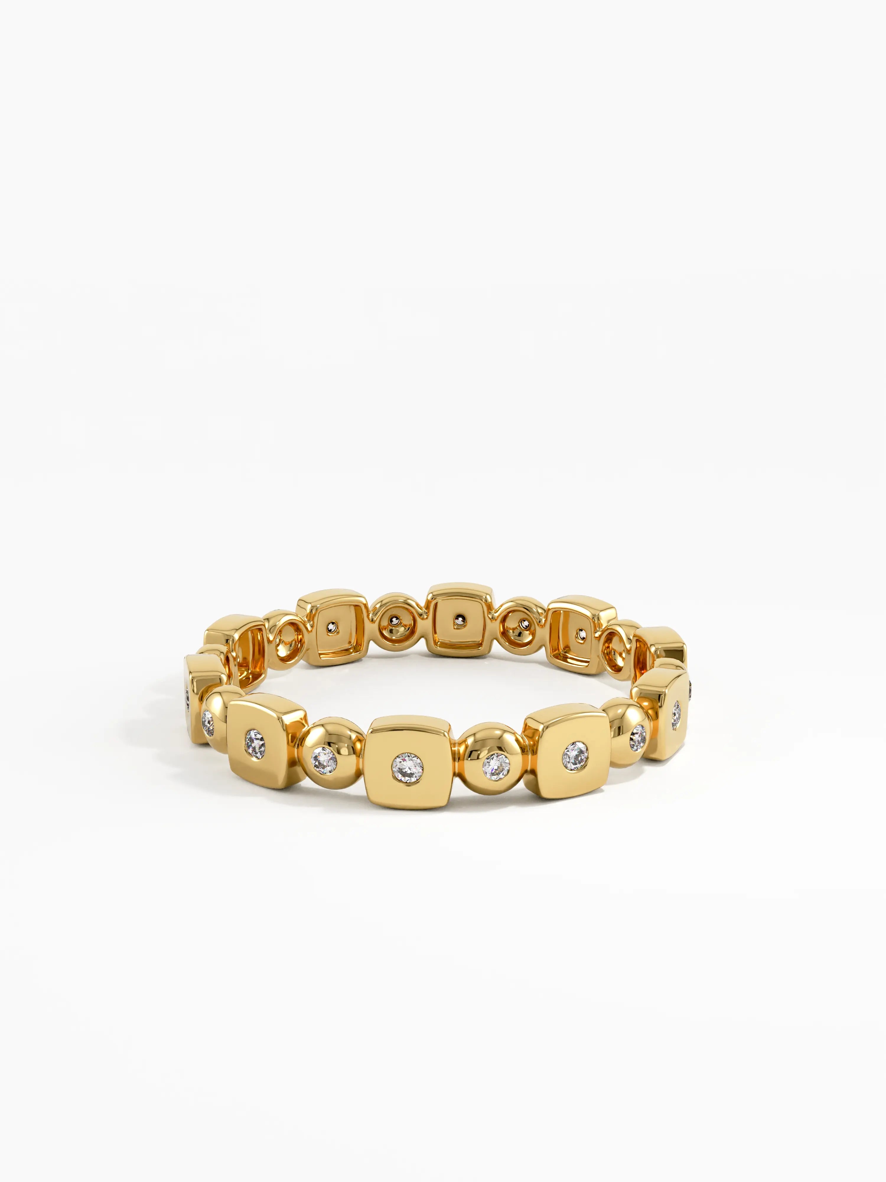 Mixed Shapes Wedding Ring, solid gold ring, view 4 | DiaFifth