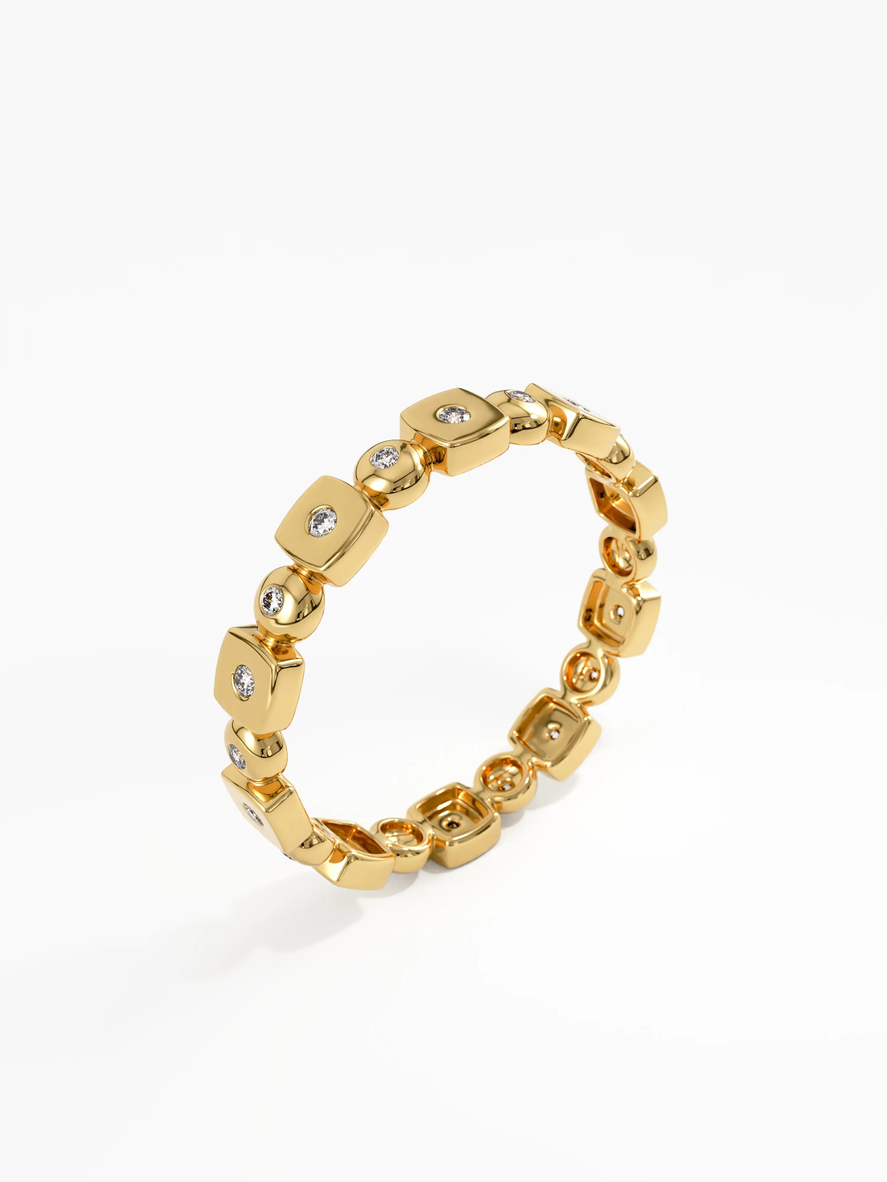 Mixed Shapes Wedding Ring, solid gold ring, view 5 | DiaFifth