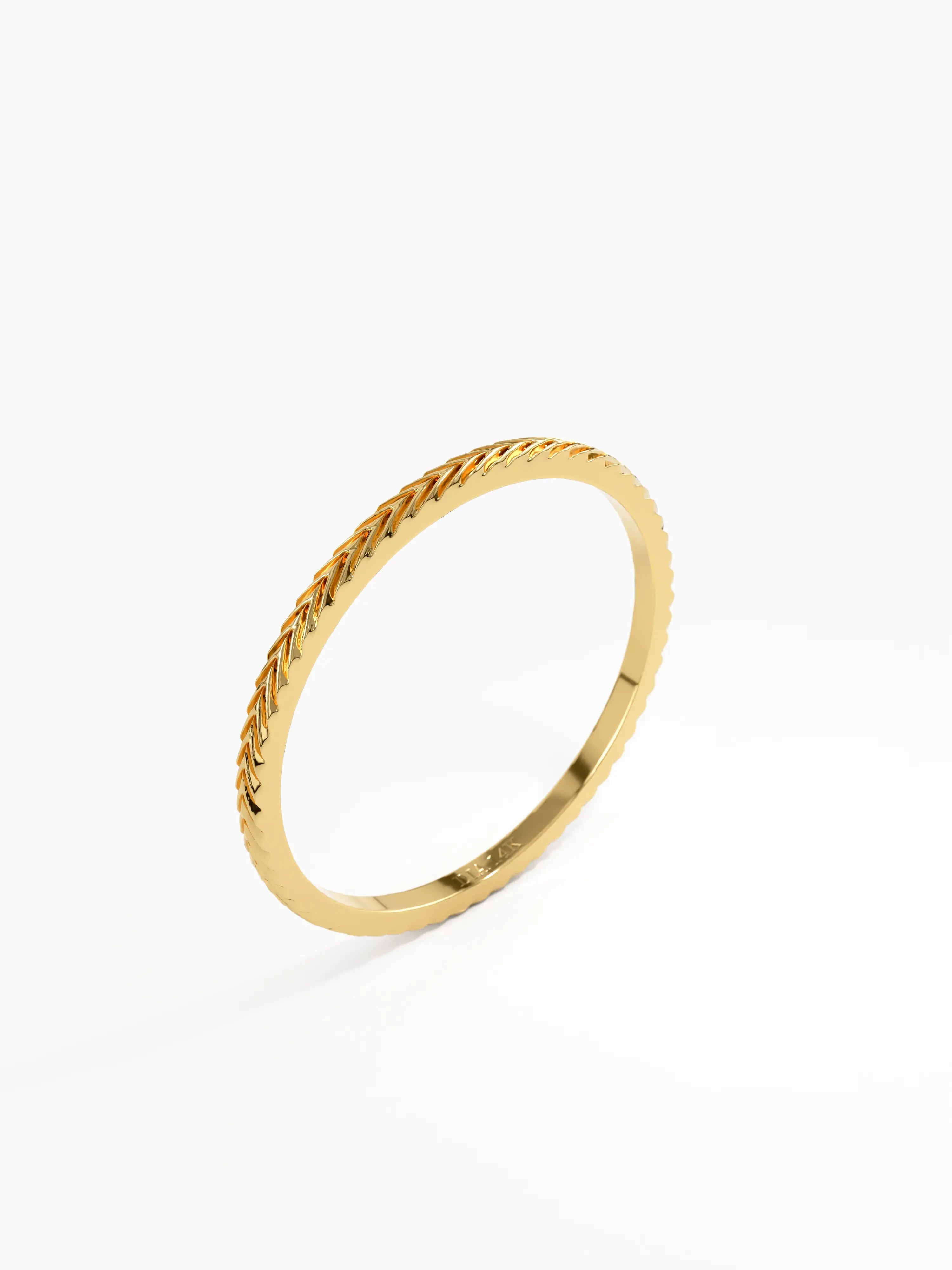 Ultra Thin Stacking Ring, solid gold ring, view 5 | DiaFifth