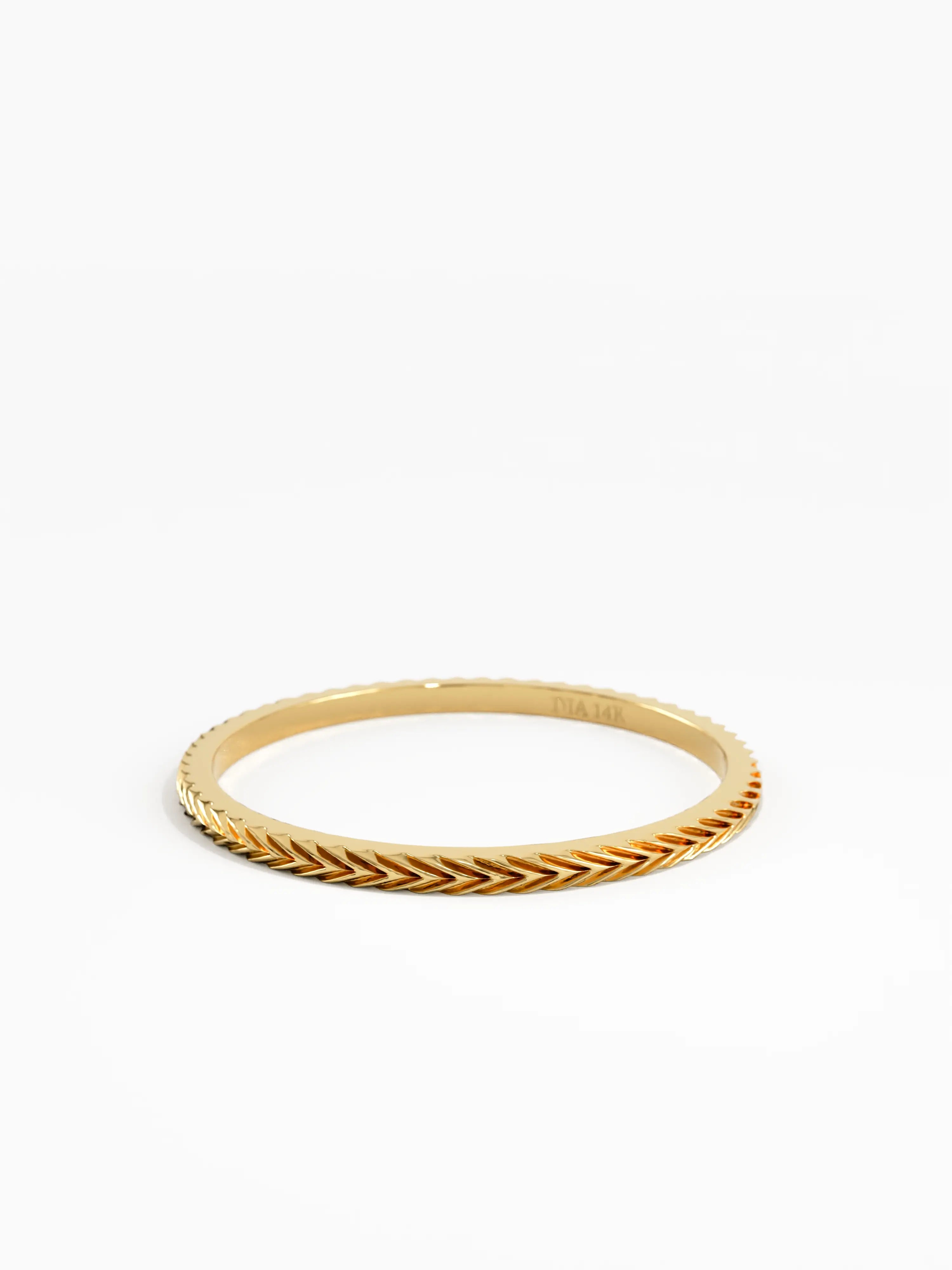 Ultra Thin Stacking Ring, solid gold ring, view 4 | DiaFifth