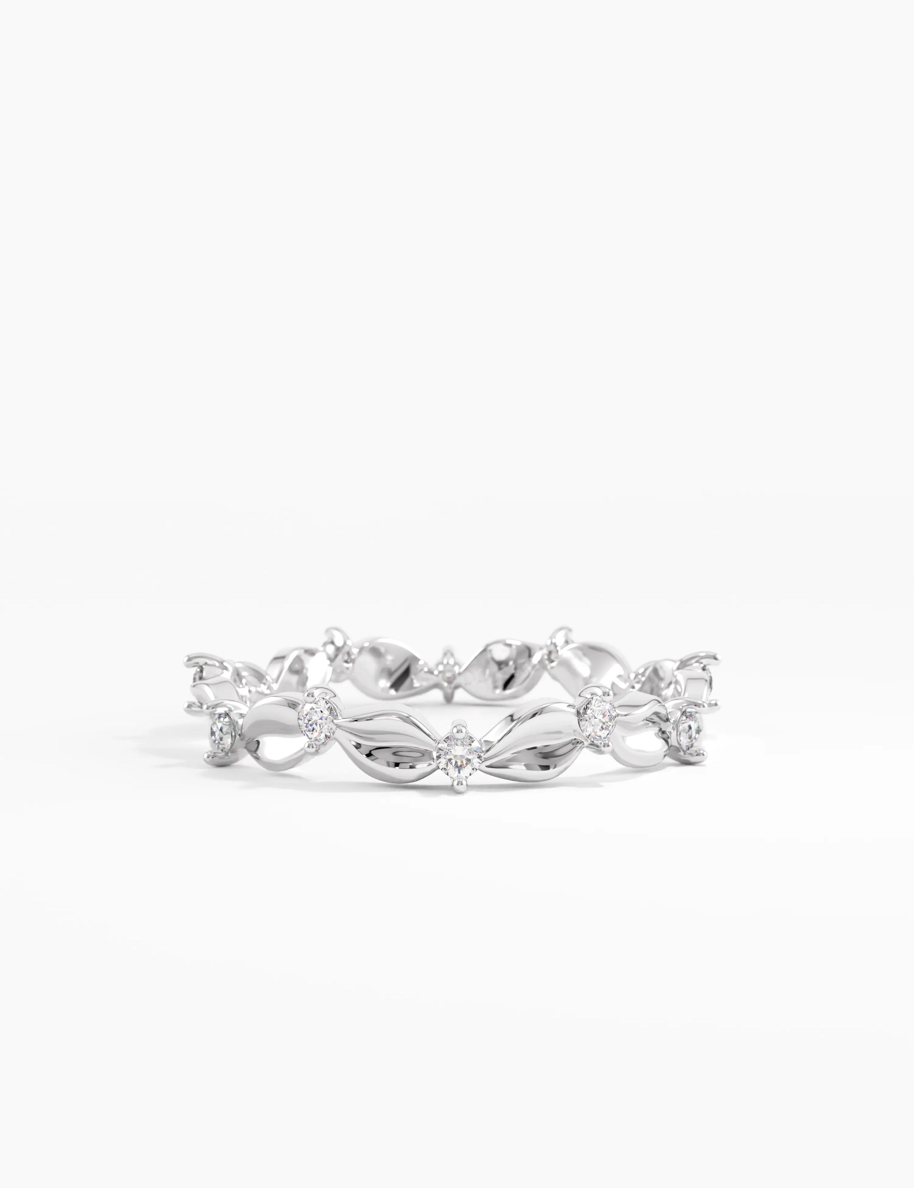 Leaf Eternity Wedding Ring, solid gold ring, view 7 | DiaFifth