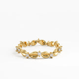 Leaf Eternity Wedding Ring, solid gold ring, view 8 | DiaFifth