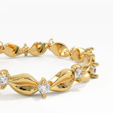 Leaf Eternity Wedding Ring, solid gold ring, view 2 | DiaFifth