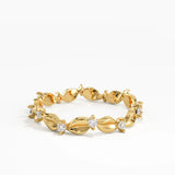 Leaf Eternity Wedding Ring, solid gold ring, view 4 | DiaFifth