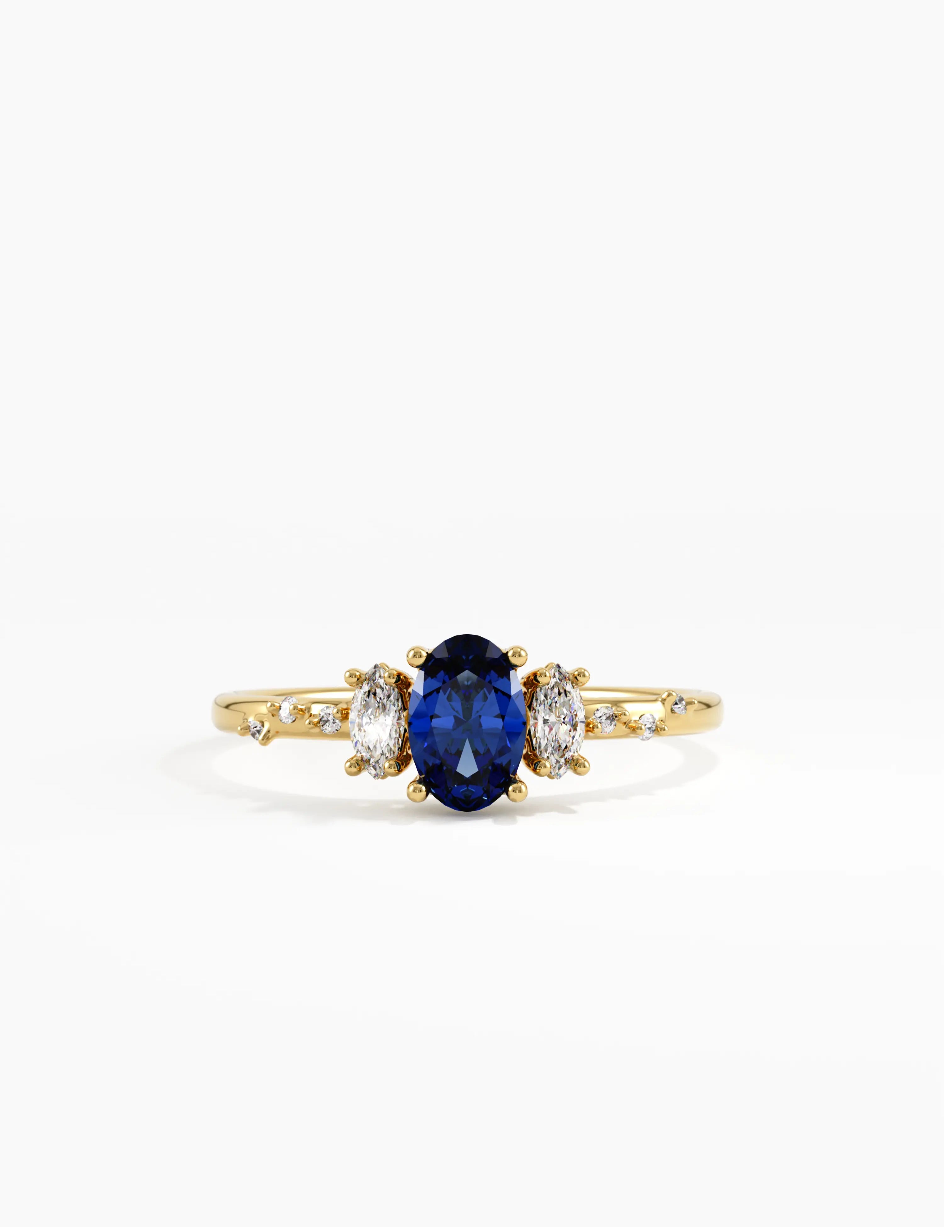 Sapphire Engagement Ring, solid gold ring | DiaFifth
