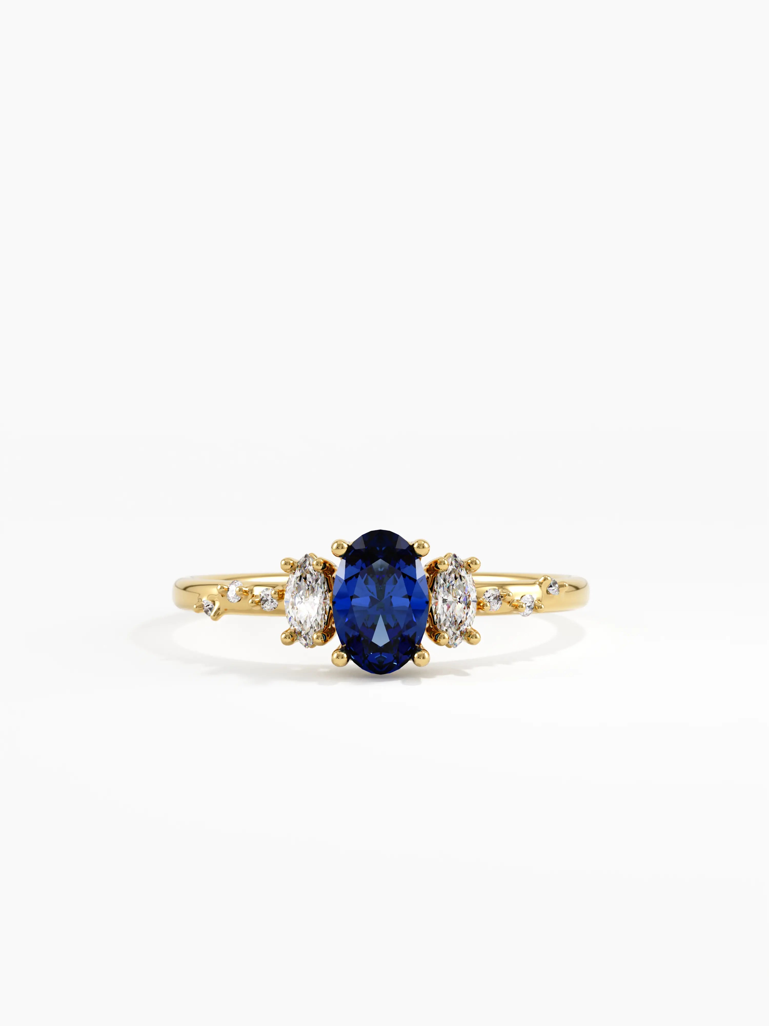 Sapphire Engagement Ring, solid gold ring | DiaFifth
