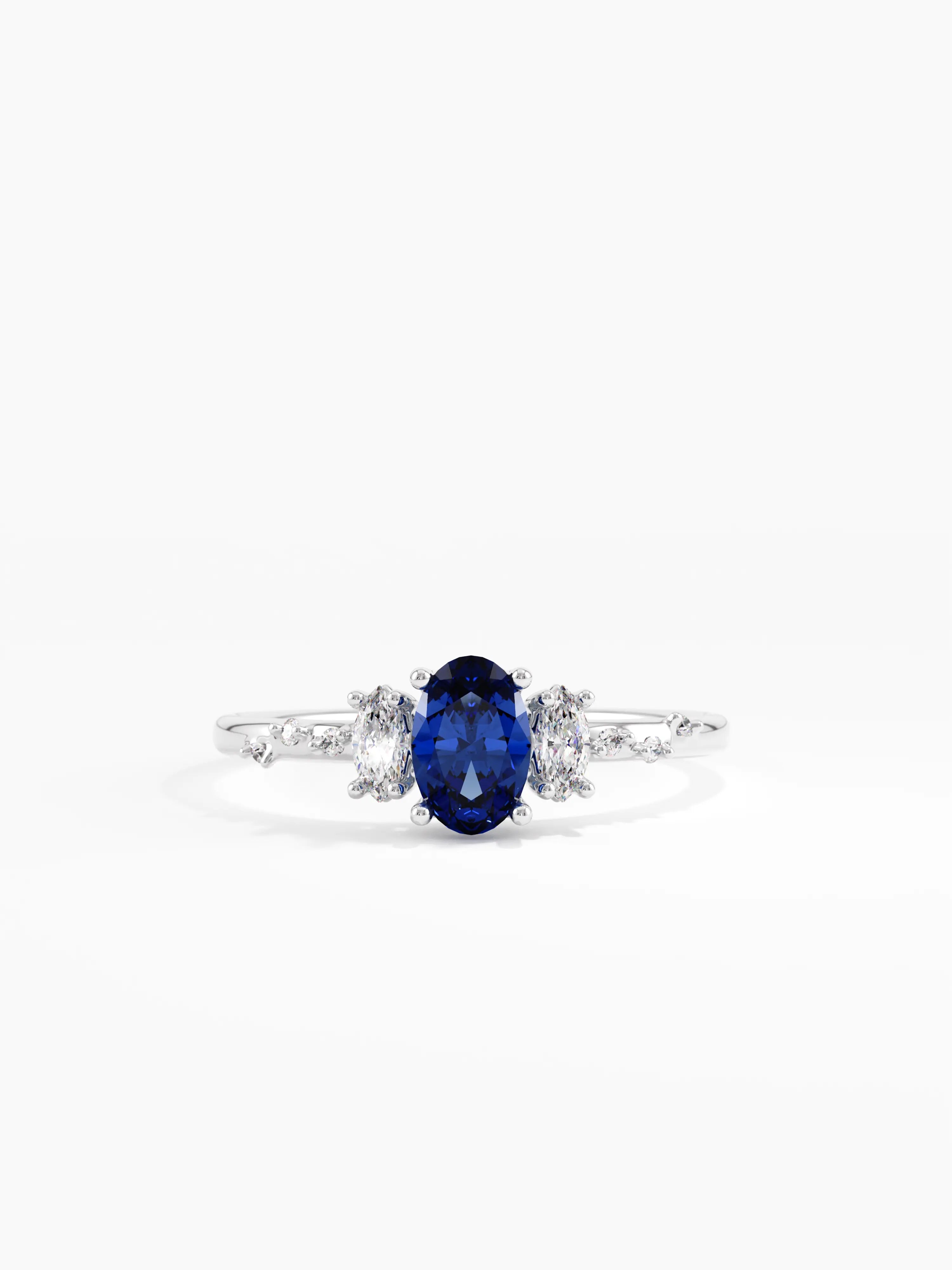 Sapphire Engagement Ring, solid gold ring, view 7 | DiaFifth