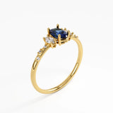 Sapphire Engagement Ring, solid gold ring, view 5 | DiaFifth