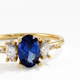 Sapphire Engagement Ring, solid gold ring, view 2 | DiaFifth