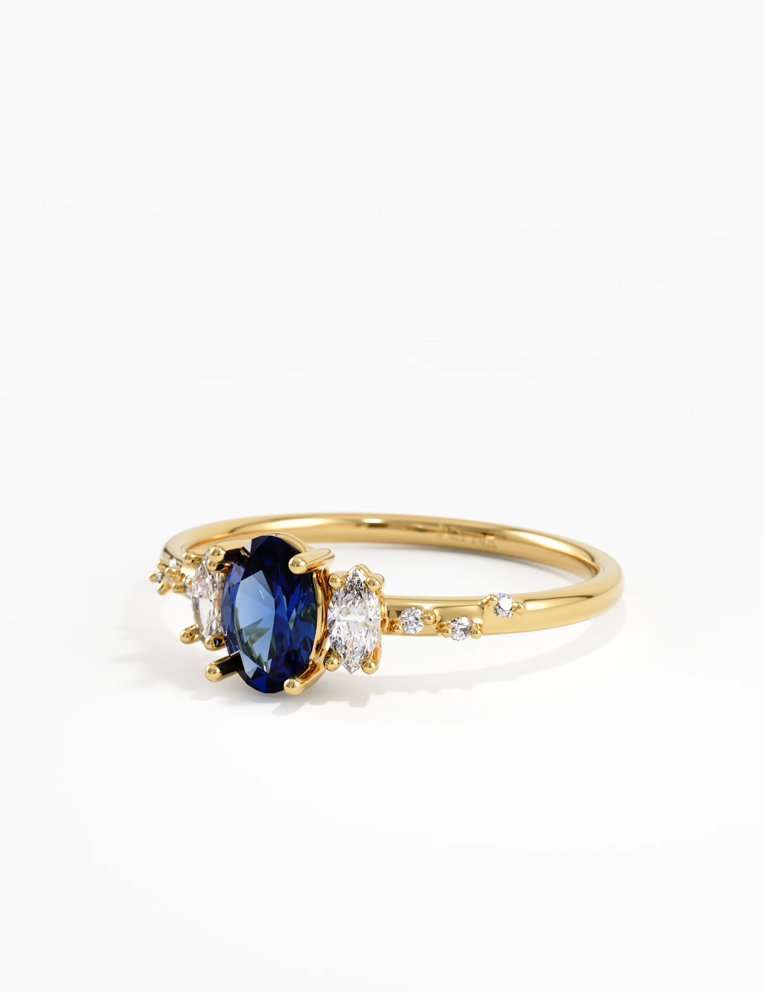 Sapphire Engagement Ring, solid gold ring, view 8 | DiaFifth