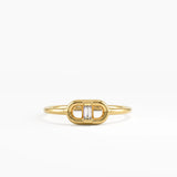 Tiny Baguette Ring, solid gold ring | DiaFifth