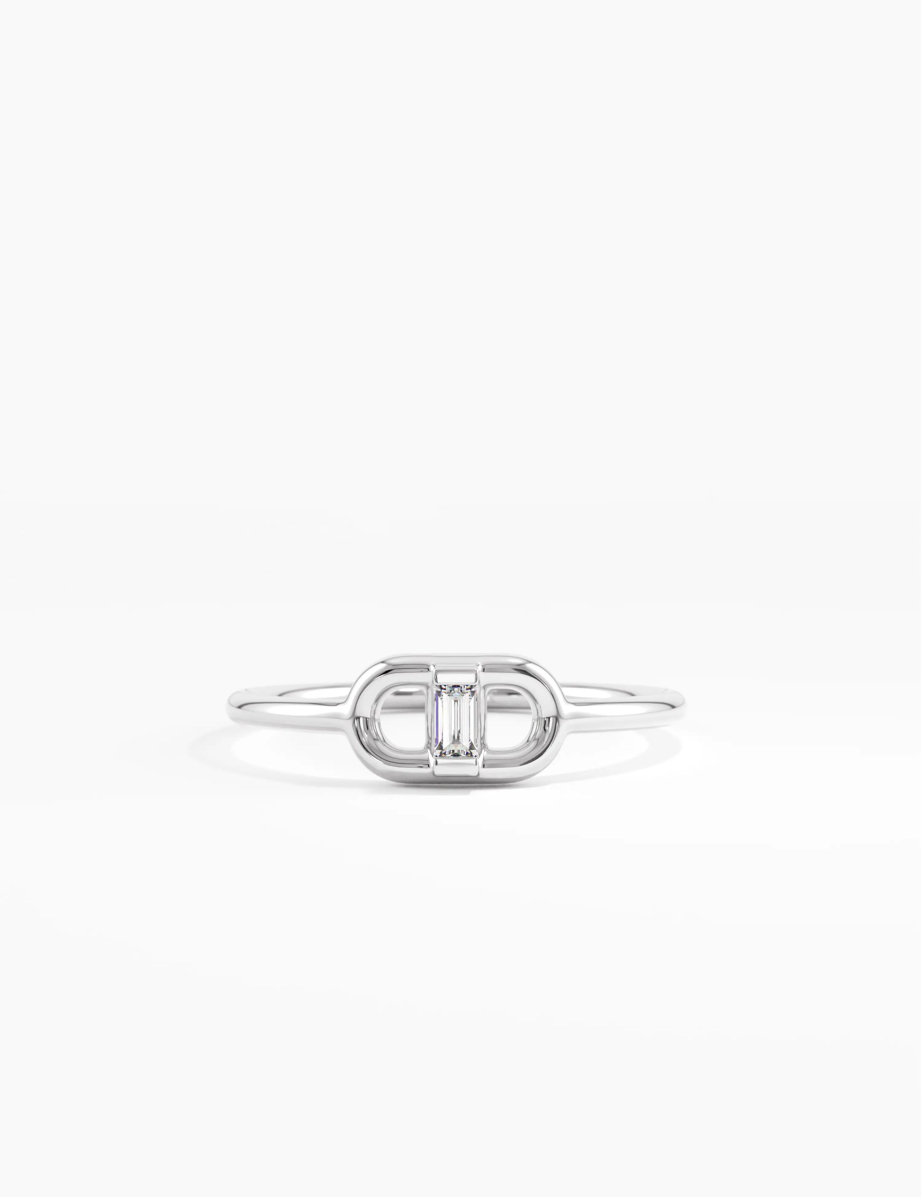 Tiny Baguette Ring, solid gold ring, view 7 | DiaFifth