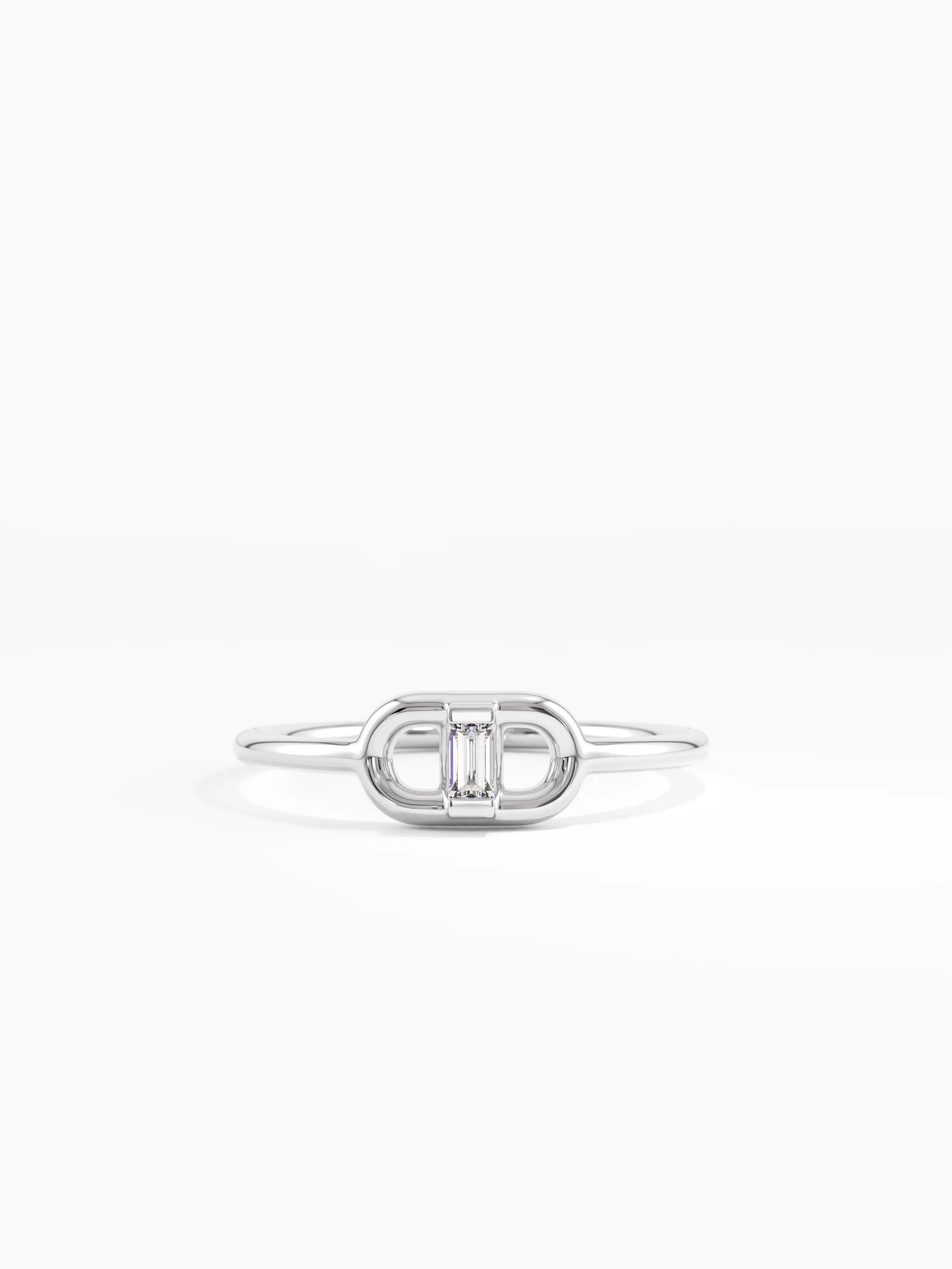 Tiny Baguette Ring, solid gold ring, view 7 | DiaFifth