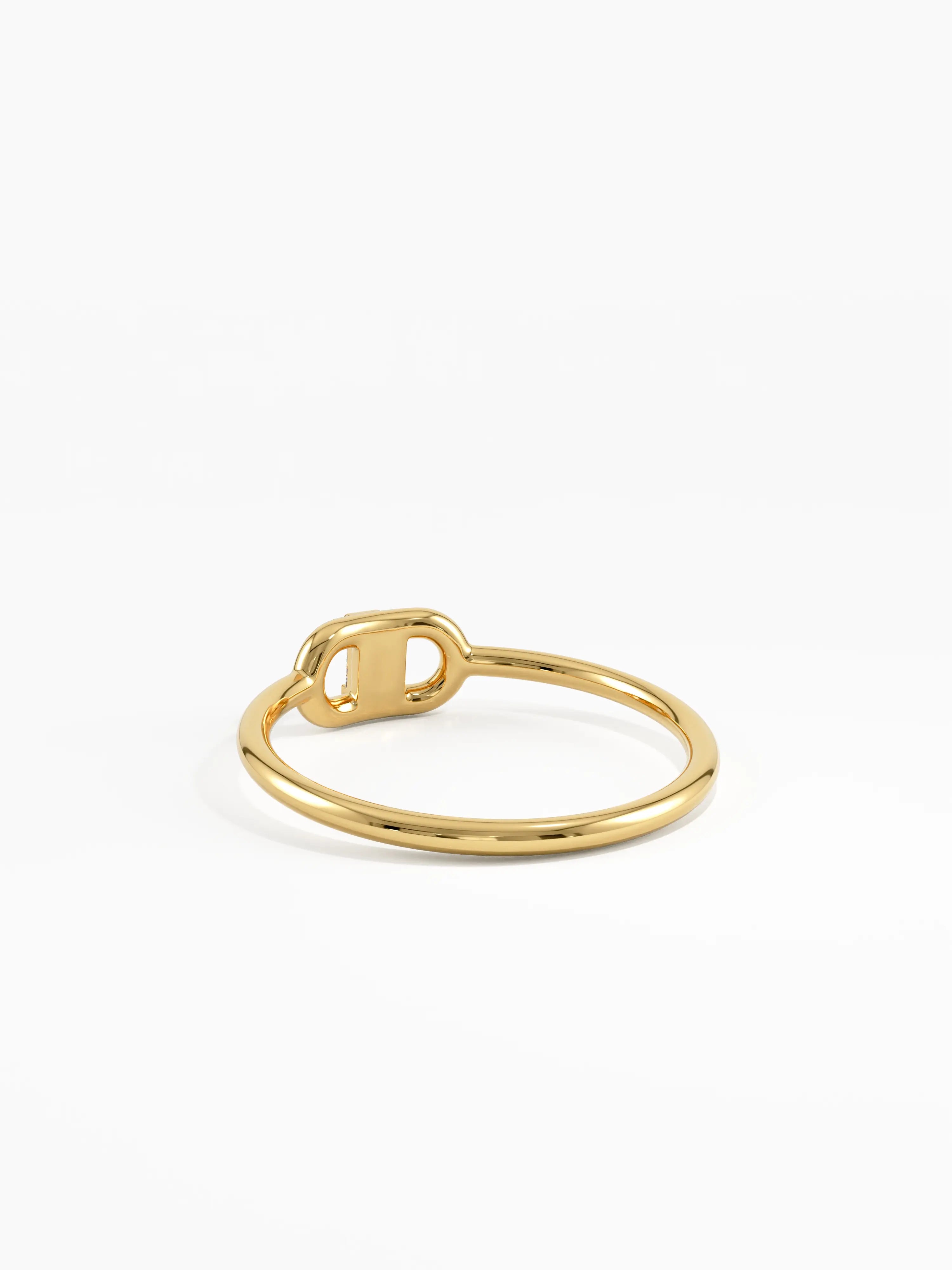 Tiny Baguette Ring, solid gold ring, view 4 | DiaFifth