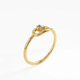 Tiny Baguette Ring, solid gold ring, view 5 | DiaFifth