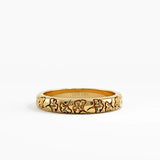 Ginkgo Leaf Wedding Band, solid gold ring | DiaFifth