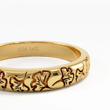 Ginkgo Leaf Wedding Band, solid gold ring, view 2 | DiaFifth
