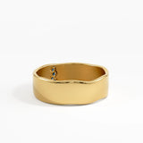 Sapphire Wavy Wedding Band, solid gold ring, view 4 | DiaFifth