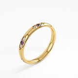Tiny Amethyst Wedding Band