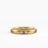 Tiny Amethyst Wedding Band